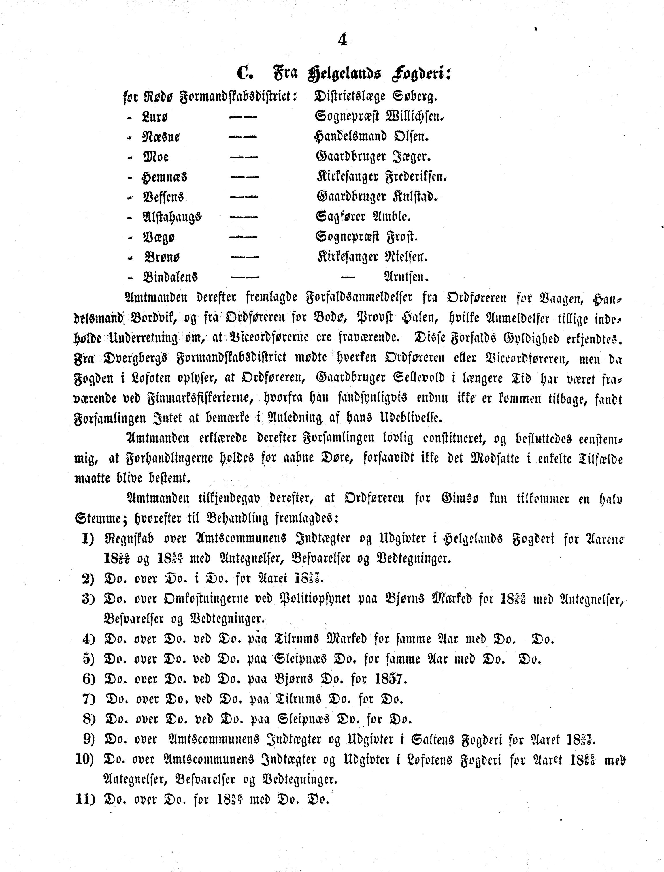 Nordland Fylkeskommune. Fylkestinget, AIN/NFK-17/176/A/Ac/L0003: Fylkestingsforhandlinger 1850-1860, 1850-1860