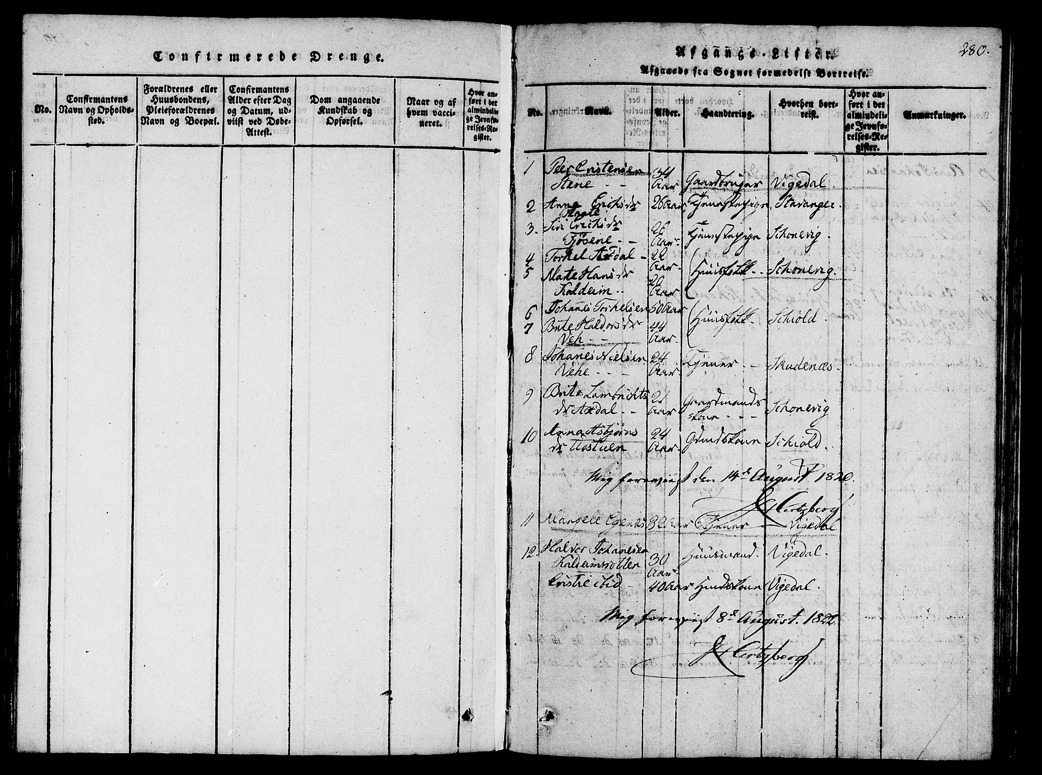 Etne sokneprestembete, SAB/A-75001/H/Haa: Parish register (official) no. A 6, 1815-1831, p. 280