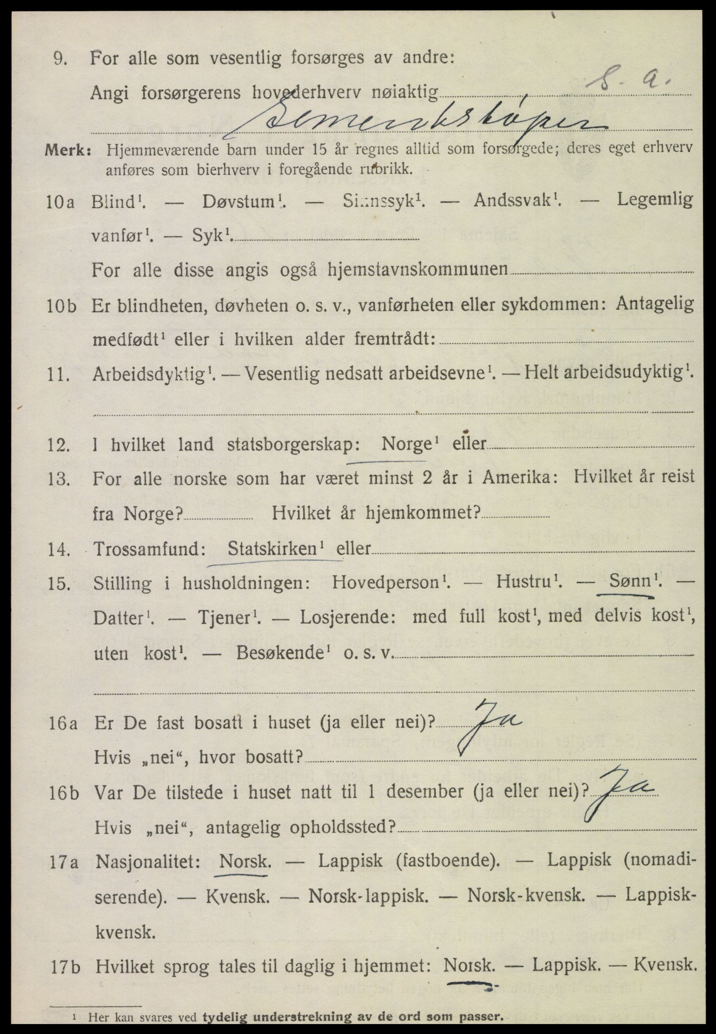 SAT, 1920 census for Verran, 1920, p. 2199