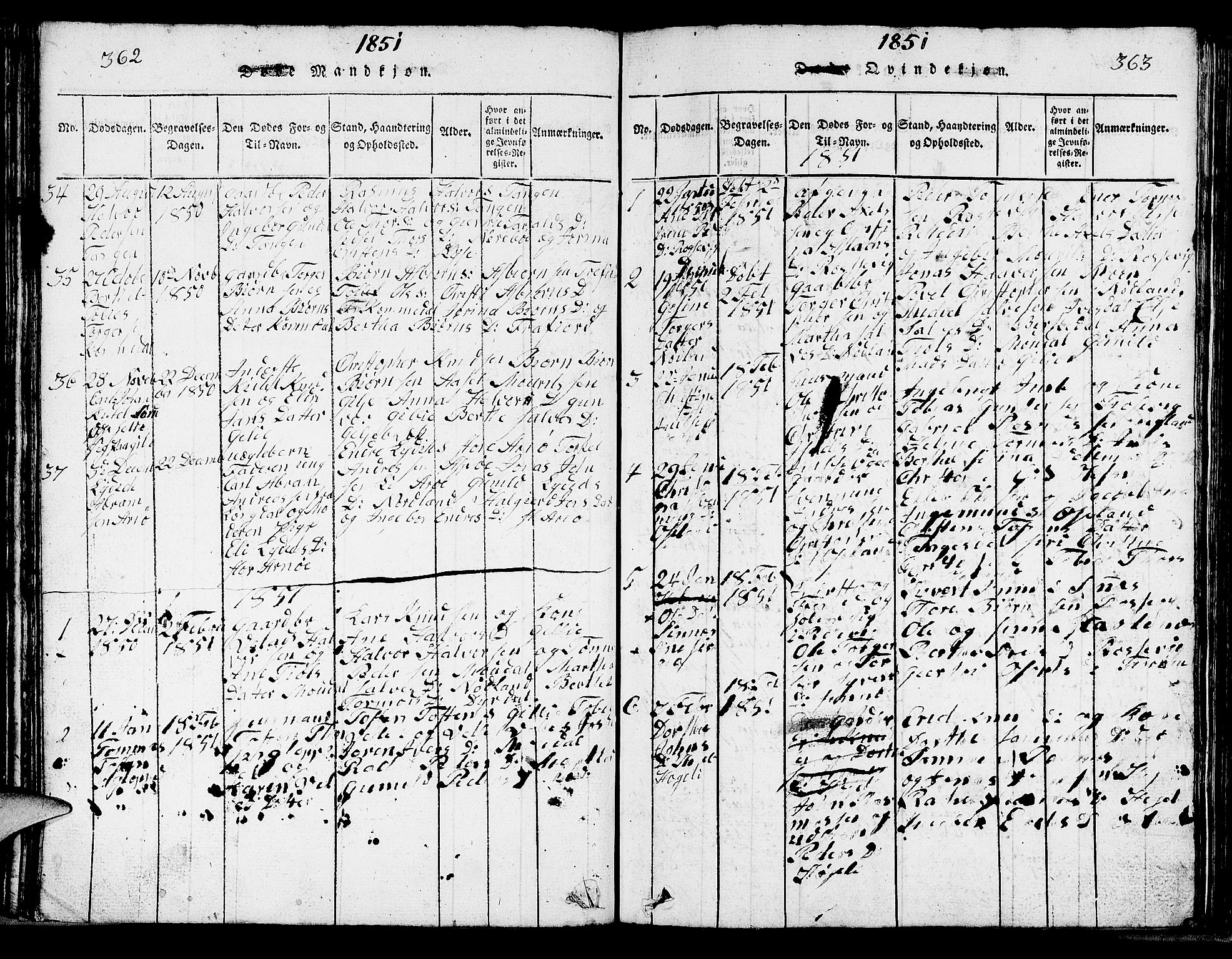 Strand sokneprestkontor, SAST/A-101828/H/Ha/Hab/L0002: Parish register (copy) no. B 2, 1816-1854, p. 362-363
