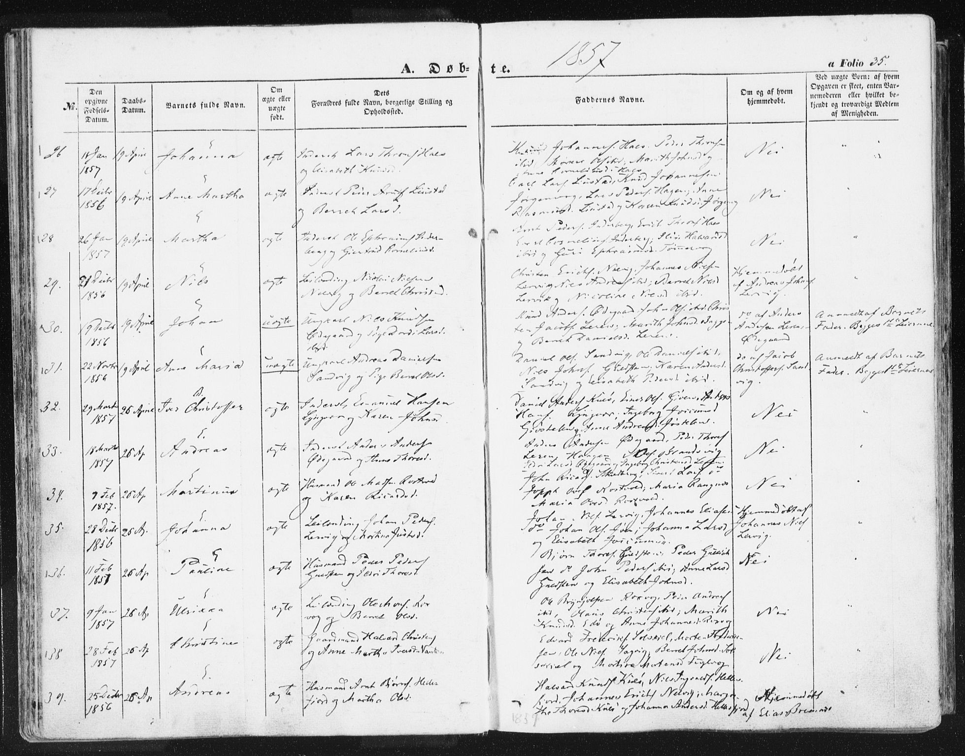 Ministerialprotokoller, klokkerbøker og fødselsregistre - Møre og Romsdal, AV/SAT-A-1454/581/L0937: Parish register (official) no. 581A05, 1853-1872, p. 35