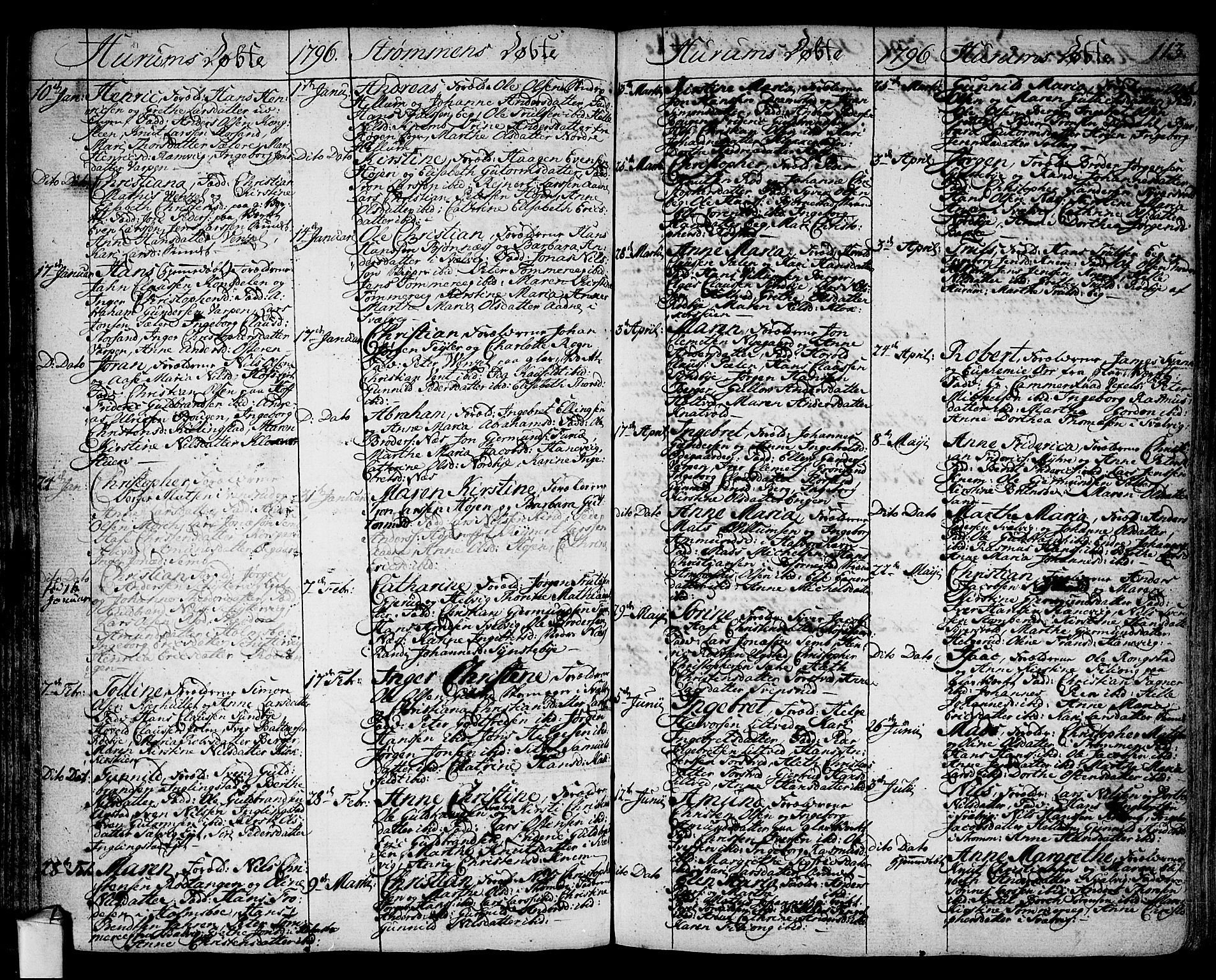 Hurum kirkebøker, SAKO/A-229/F/Fa/L0007: Parish register (official) no. 7, 1771-1810, p. 113