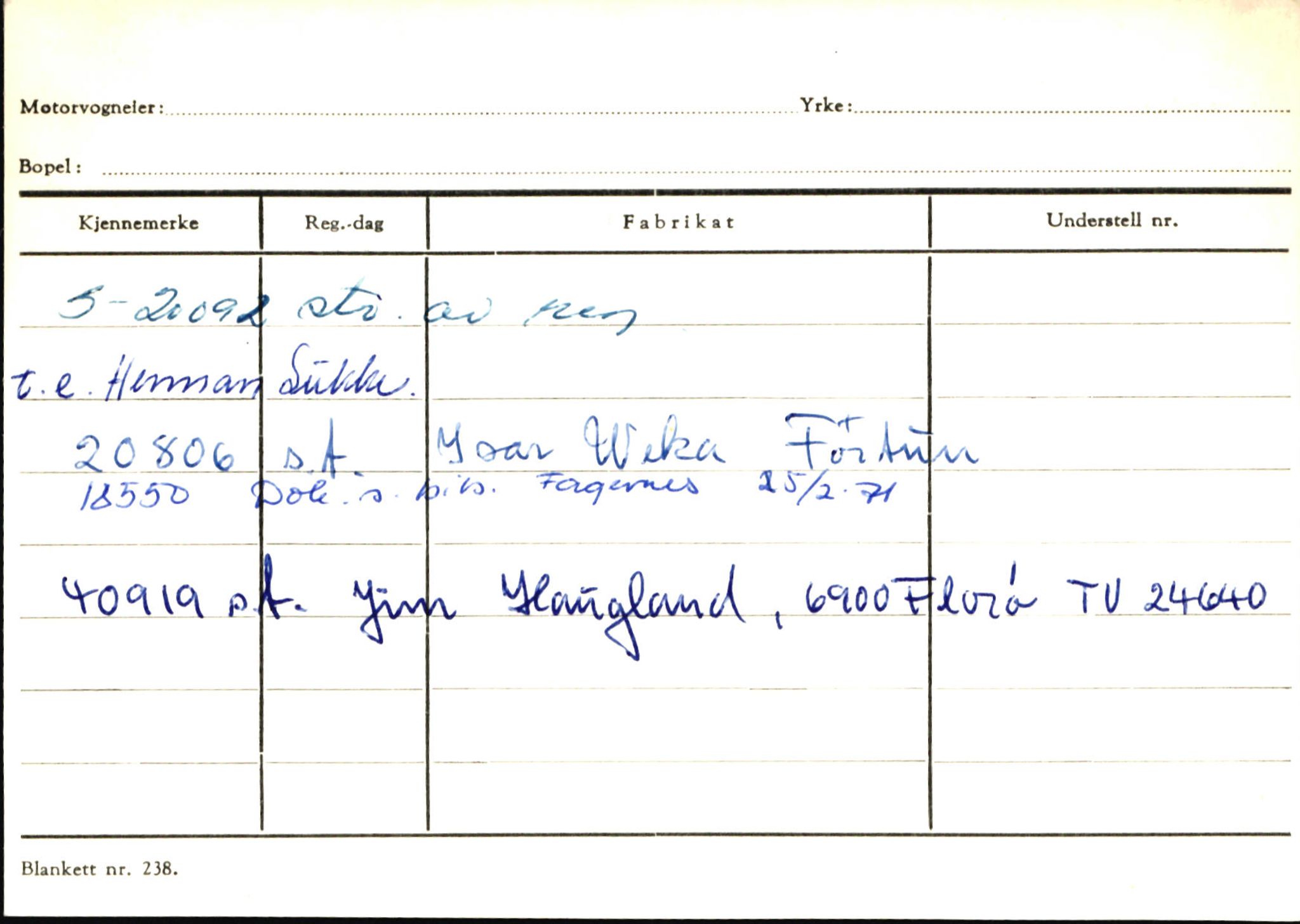 Statens vegvesen, Sogn og Fjordane vegkontor, AV/SAB-A-5301/4/F/L0145: Registerkort Vågsøy S-Å. Årdal I-P, 1945-1975, p. 1093