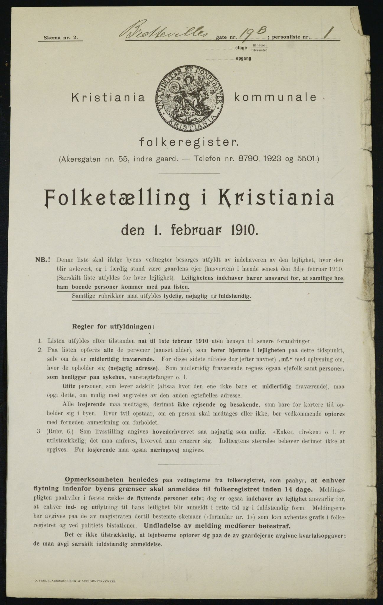 OBA, Municipal Census 1910 for Kristiania, 1910, p. 8449