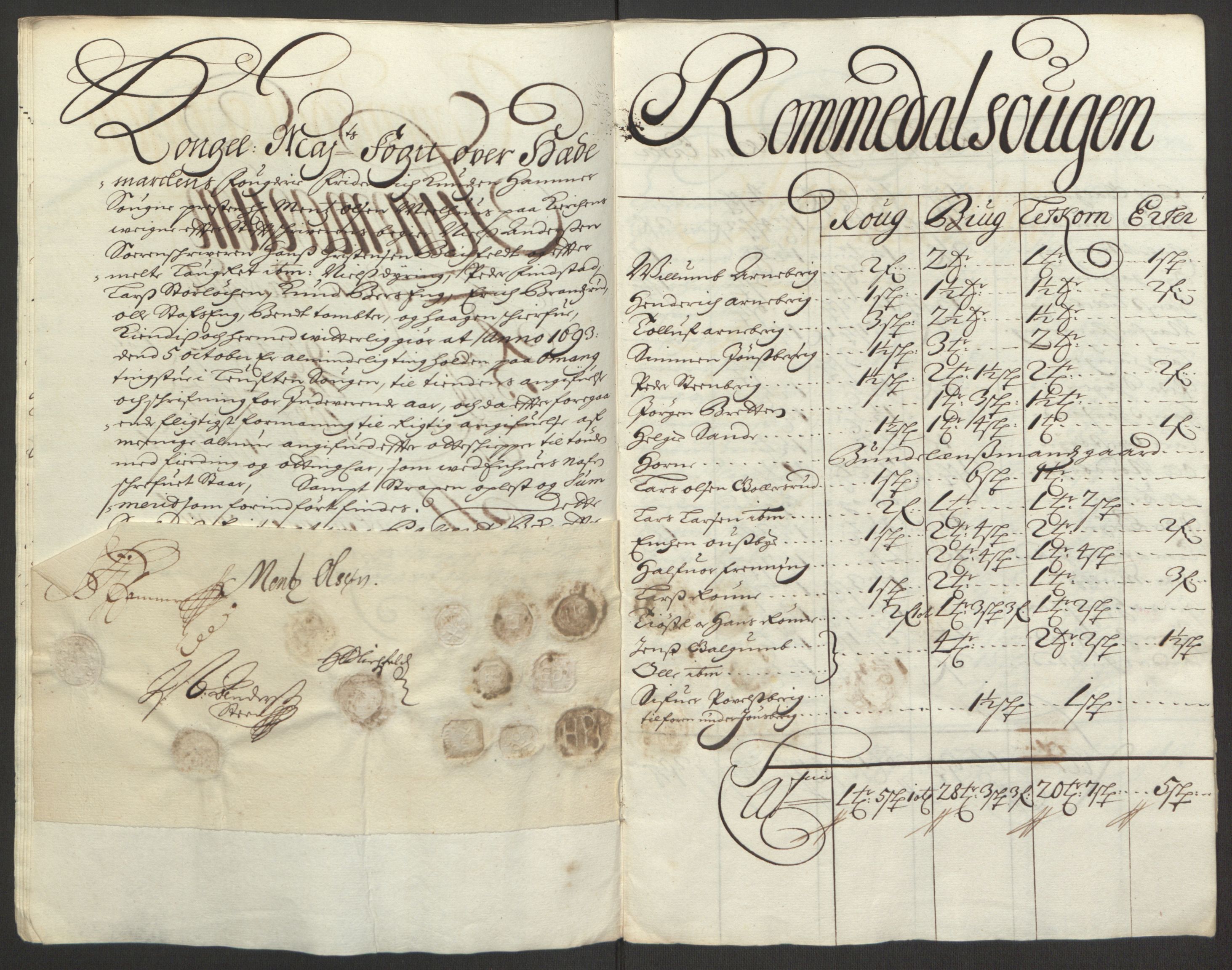 Rentekammeret inntil 1814, Reviderte regnskaper, Fogderegnskap, AV/RA-EA-4092/R16/L1034: Fogderegnskap Hedmark, 1693, p. 53