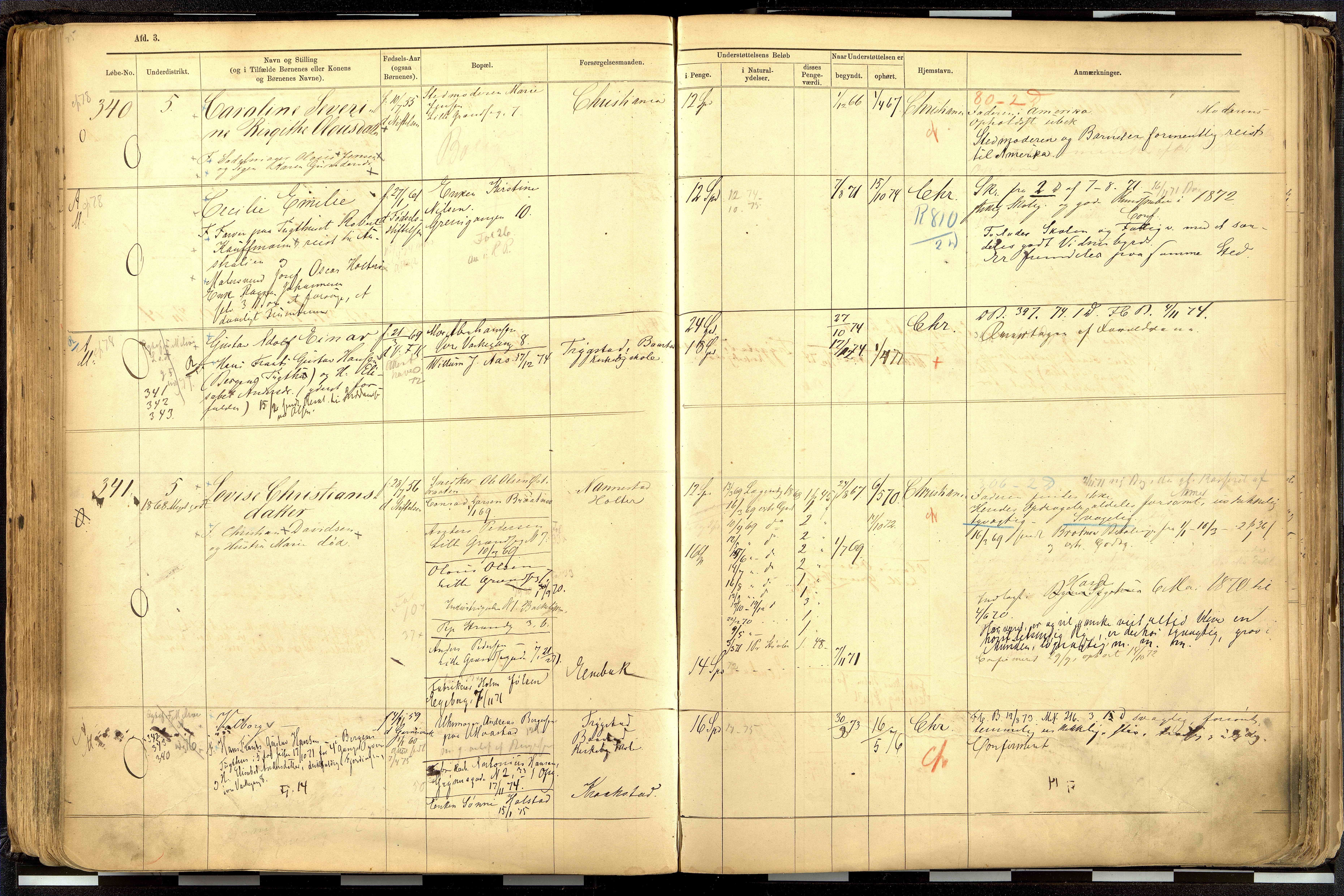 Fattigvesenet, OBA/A-20045/H/Hd/L0001: Manntallsprotokoll. Mnr. 1-644, 1865-1879, p. 173