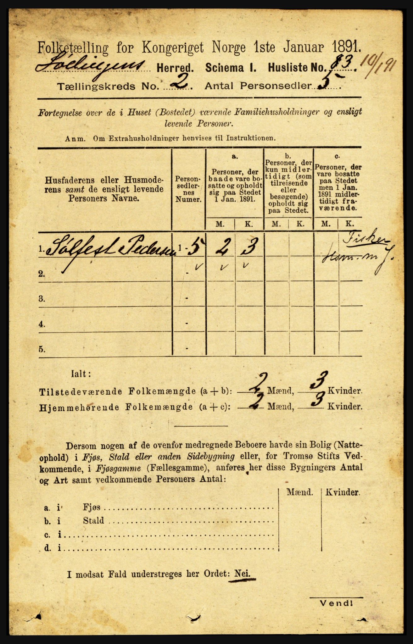 RA, 1891 census for 1851 Lødingen, 1891, p. 729