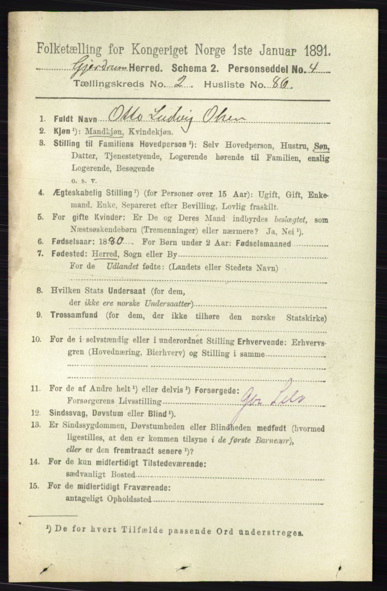 RA, 1891 census for 0234 Gjerdrum, 1891, p. 1073