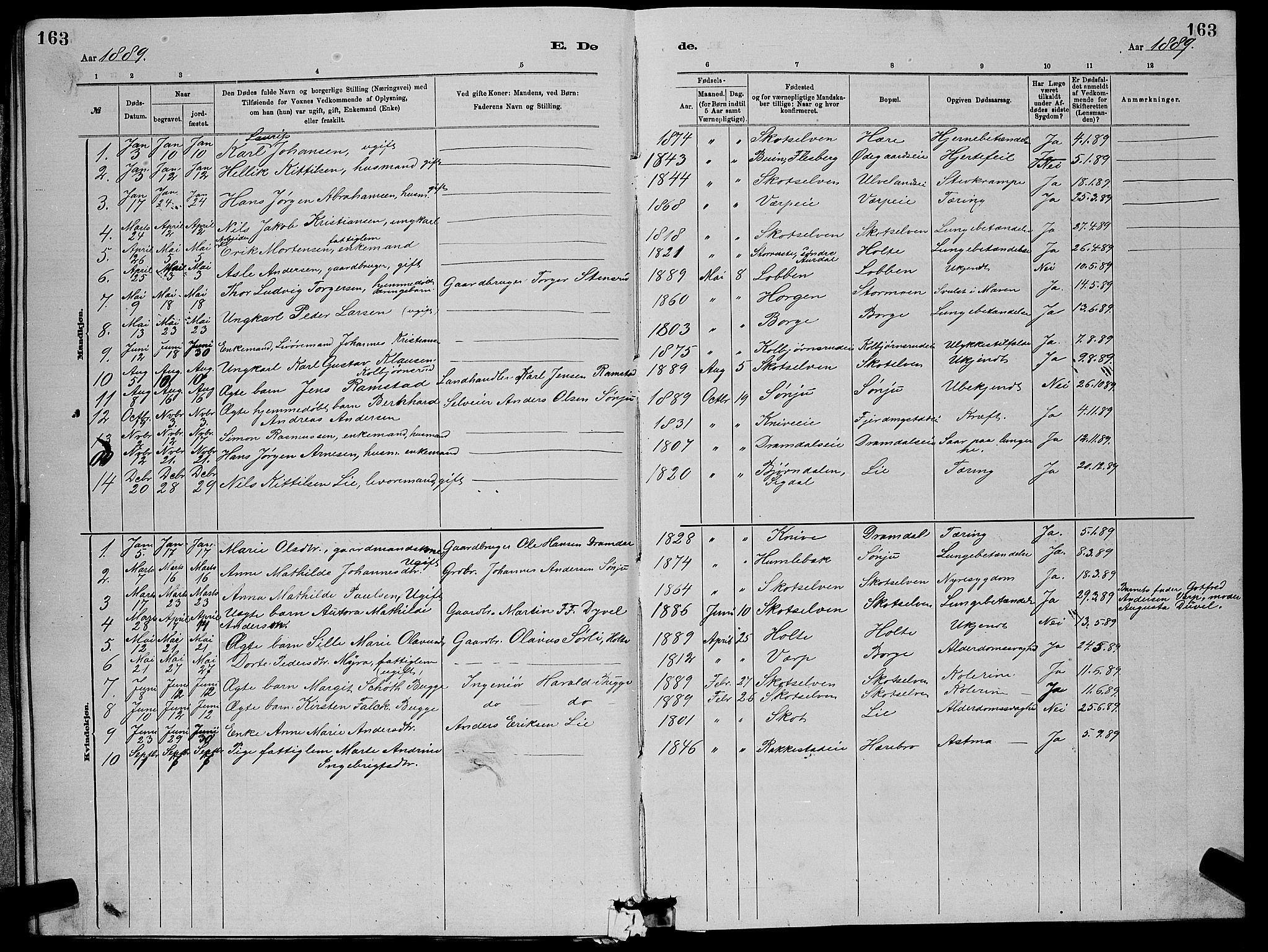 Eiker kirkebøker, AV/SAKO-A-4/G/Gb/L0003: Parish register (copy) no. II 3, 1880-1893, p. 163