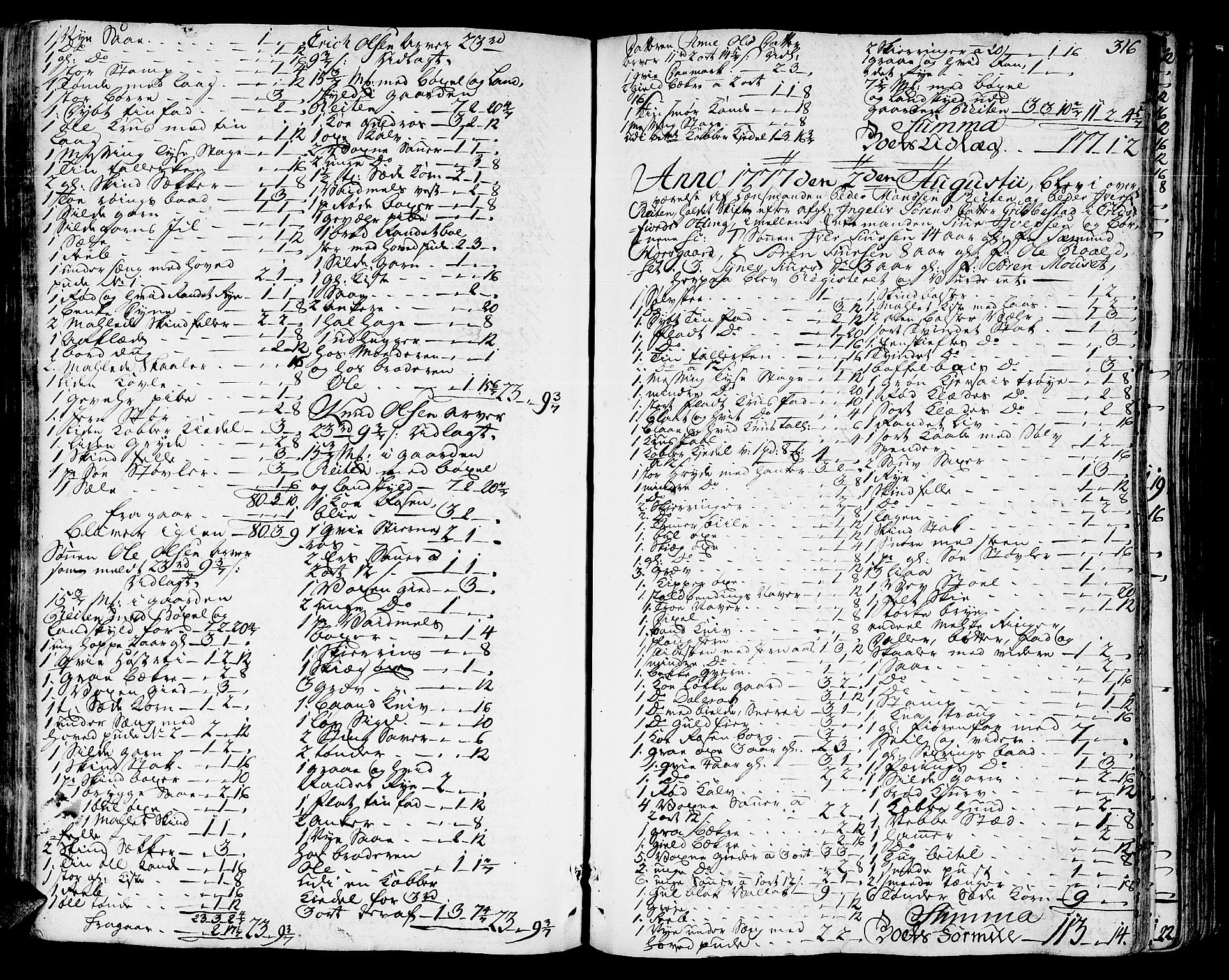 Romsdal sorenskriveri, SAT/A-4149/1/3/3A/L0010: Skifteprotokoll, 1774-1782, p. 315b-316a