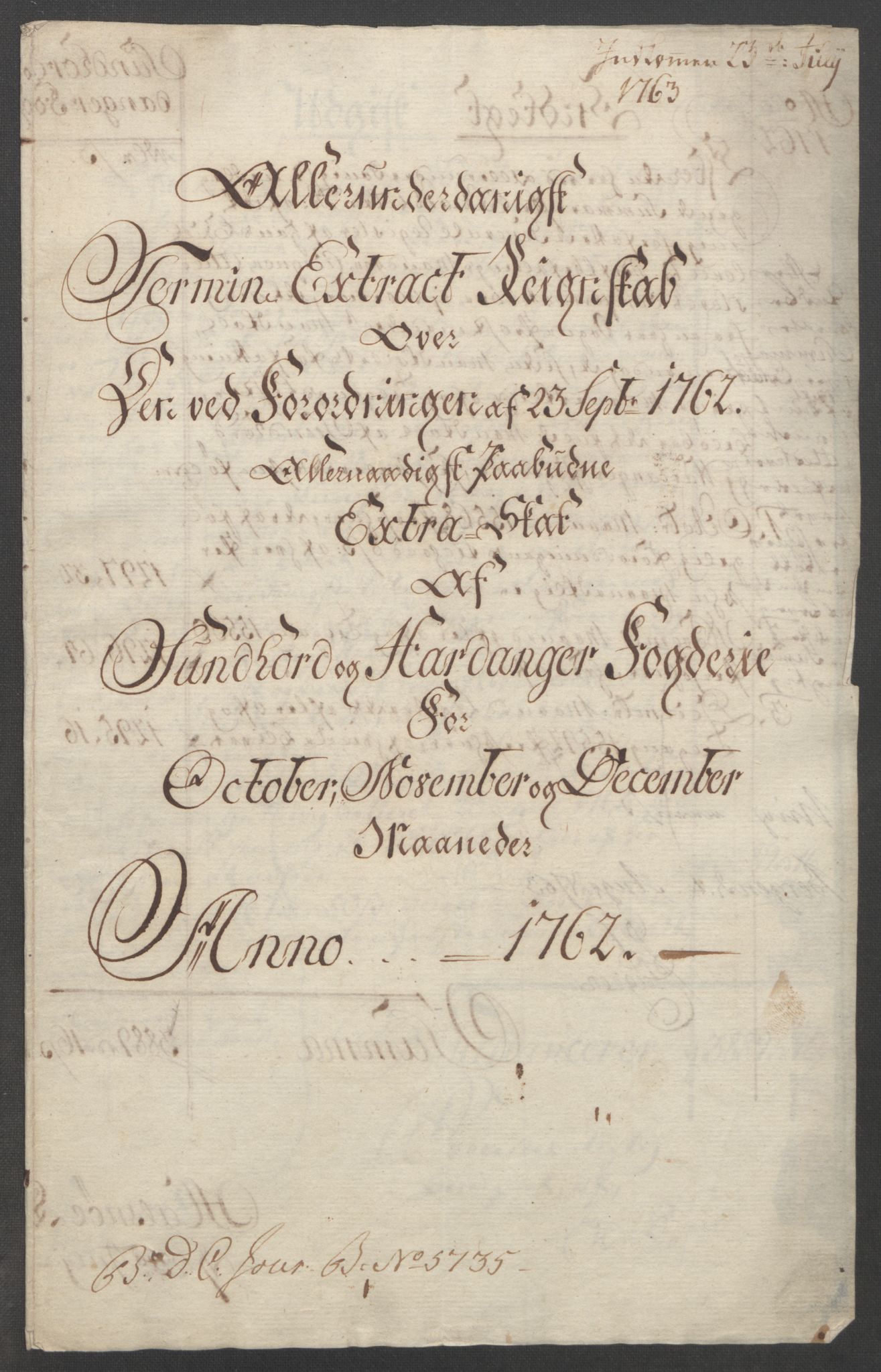 Rentekammeret inntil 1814, Reviderte regnskaper, Fogderegnskap, RA/EA-4092/R48/L3136: Ekstraskatten Sunnhordland og Hardanger, 1762-1772, p. 4