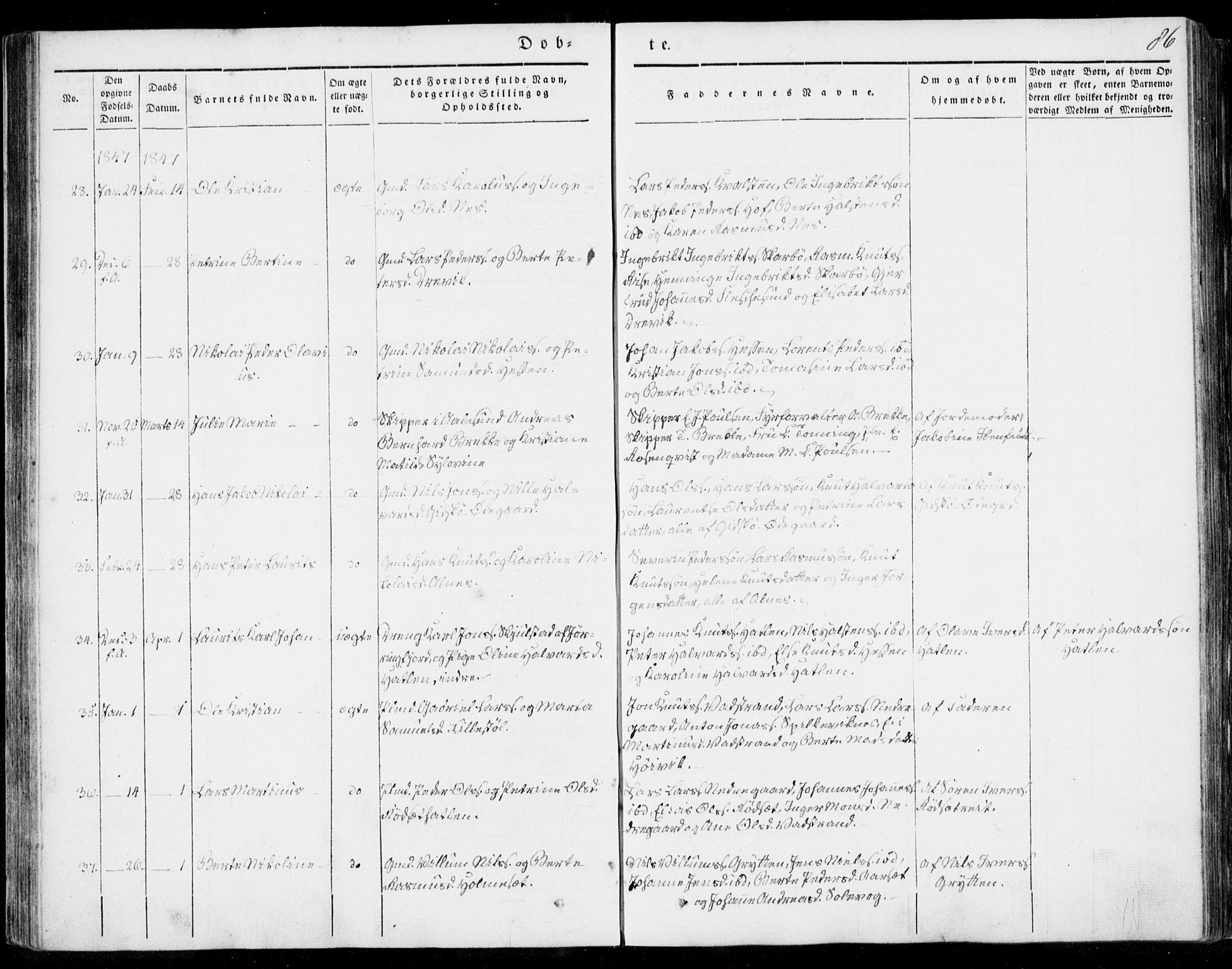 Ministerialprotokoller, klokkerbøker og fødselsregistre - Møre og Romsdal, AV/SAT-A-1454/528/L0396: Parish register (official) no. 528A07, 1839-1847, p. 86