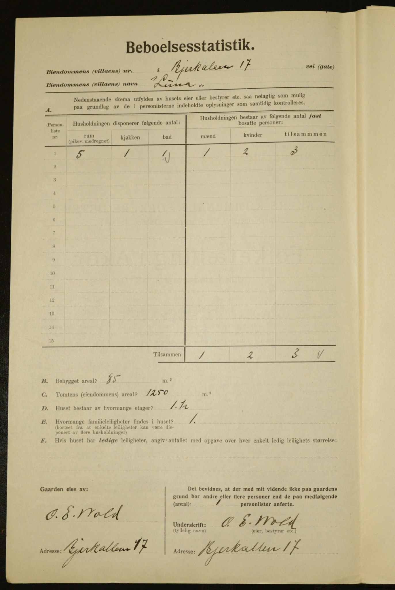 , Municipal Census 1923 for Aker, 1923, p. 7827