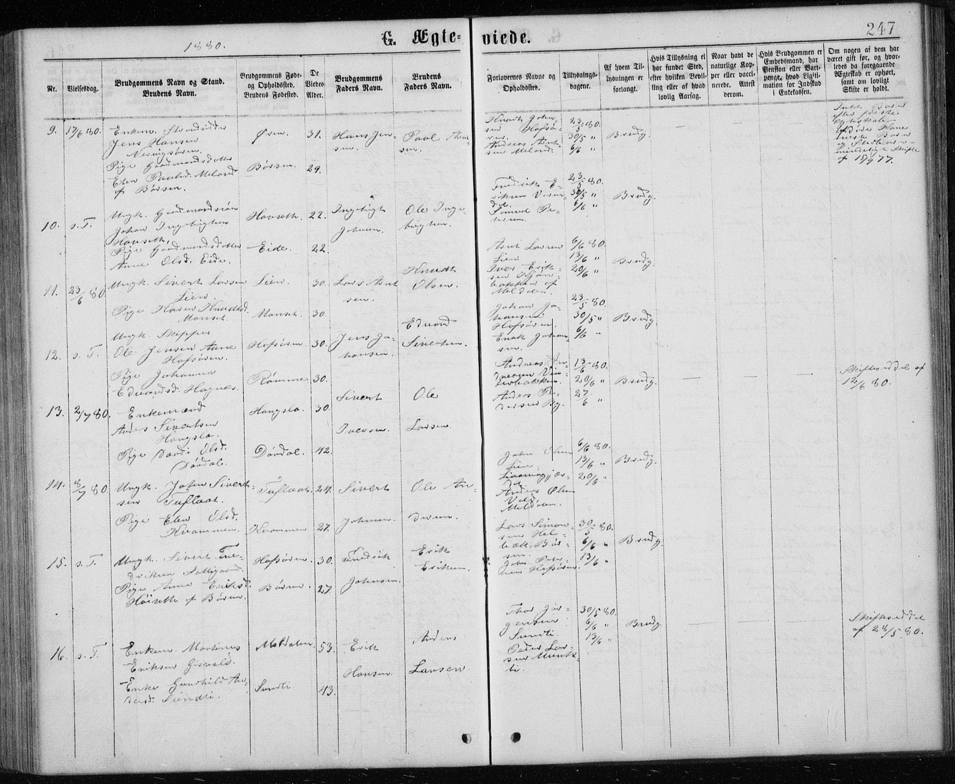 Ministerialprotokoller, klokkerbøker og fødselsregistre - Sør-Trøndelag, SAT/A-1456/668/L0817: Parish register (copy) no. 668C06, 1873-1884, p. 247