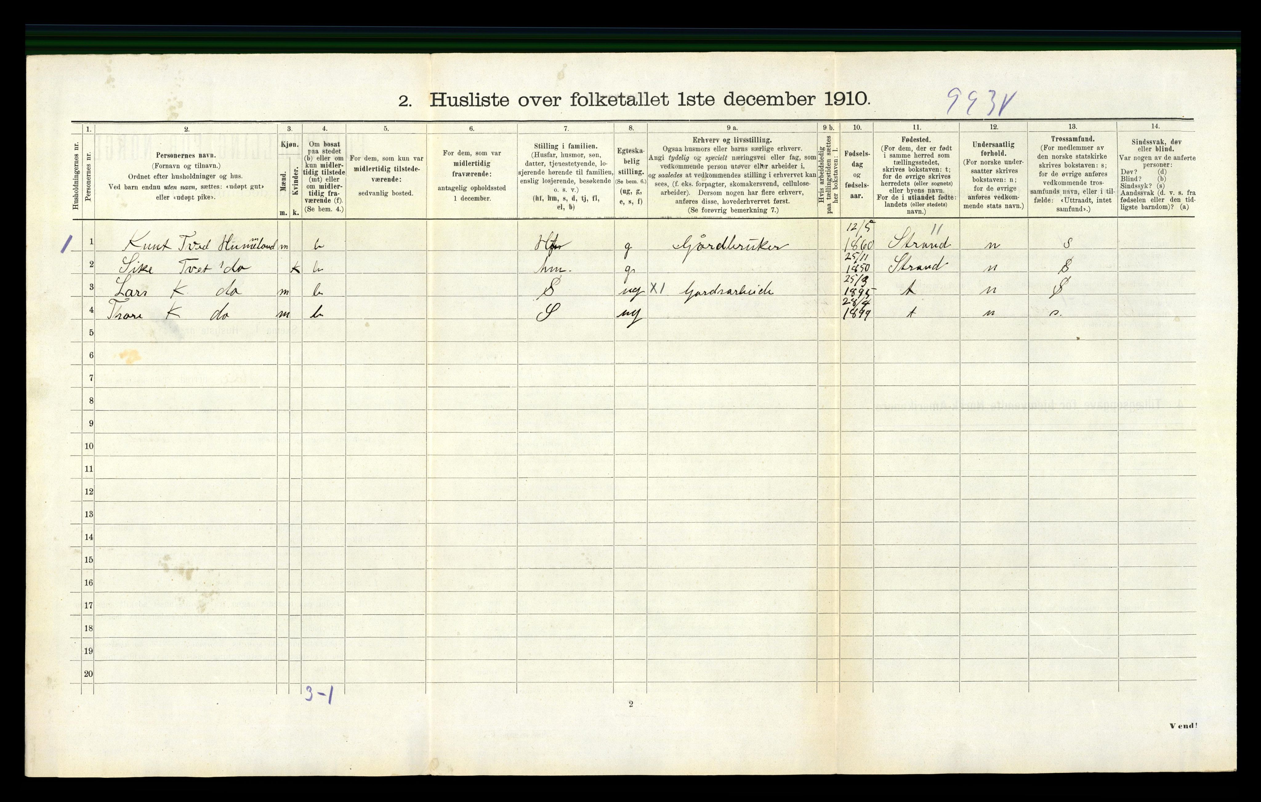 RA, 1910 census for Høle, 1910, p. 237