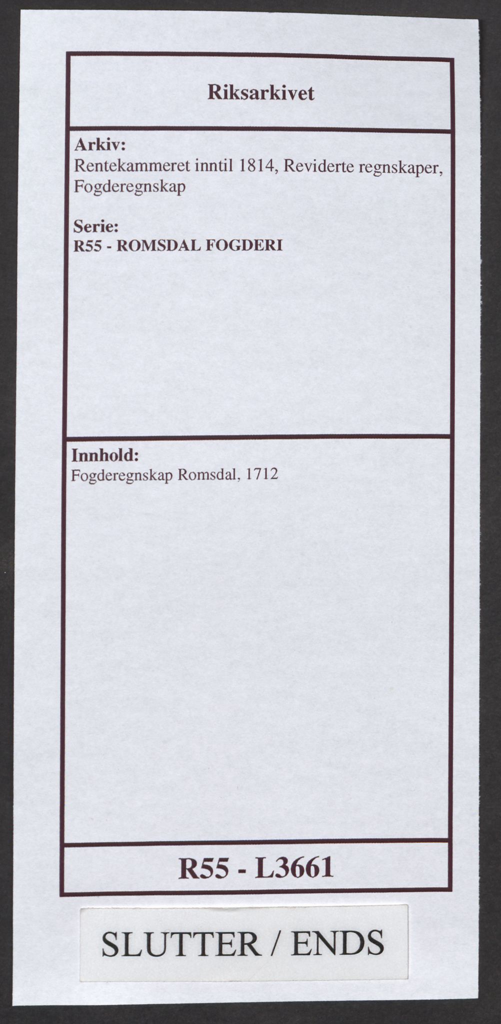 Rentekammeret inntil 1814, Reviderte regnskaper, Fogderegnskap, AV/RA-EA-4092/R55/L3661: Fogderegnskap Romsdal, 1712, p. 268