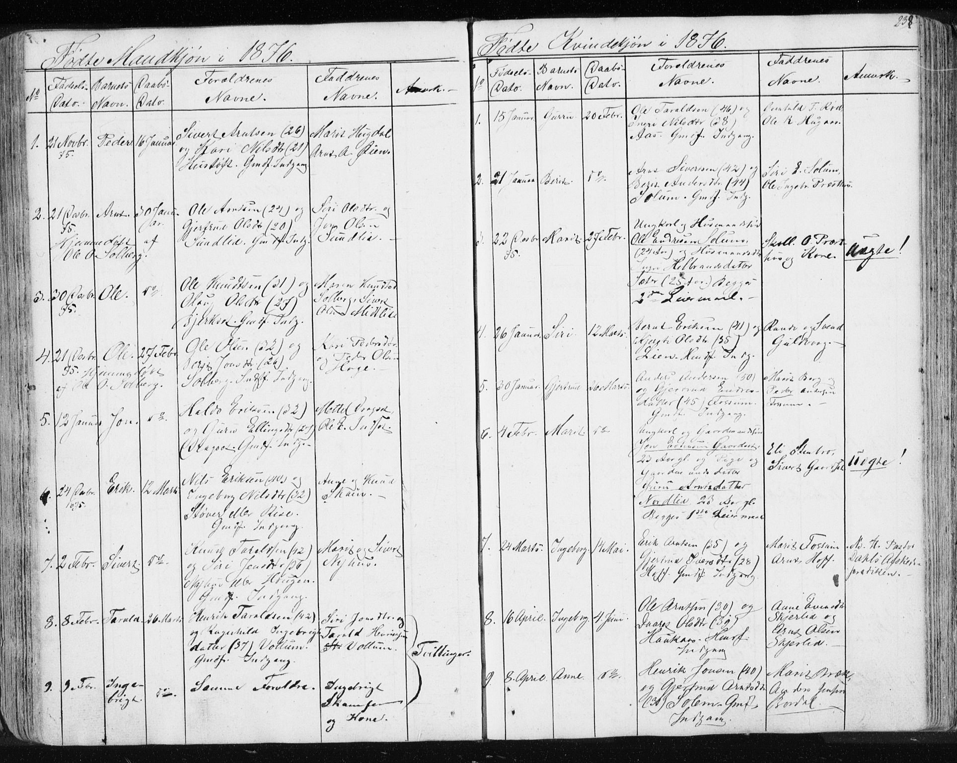 Ministerialprotokoller, klokkerbøker og fødselsregistre - Sør-Trøndelag, SAT/A-1456/689/L1043: Parish register (copy) no. 689C02, 1816-1892, p. 238
