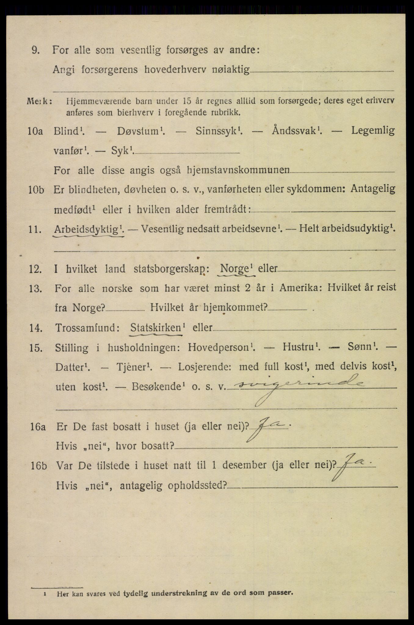 SAH, 1920 census for Heidal, 1920, p. 1409