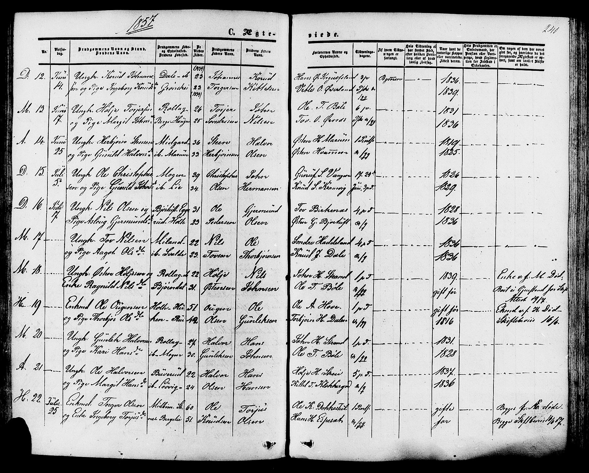 Tinn kirkebøker, SAKO/A-308/F/Fa/L0006: Parish register (official) no. I 6, 1857-1878, p. 240