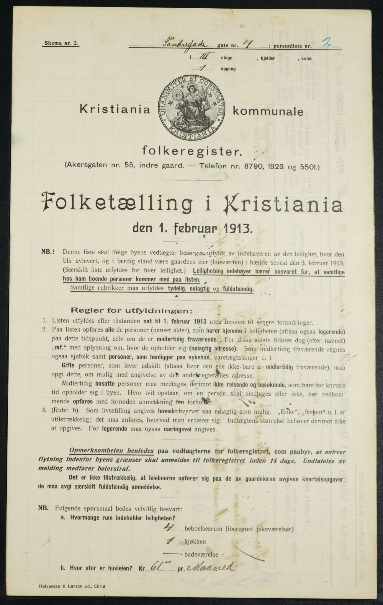 OBA, Municipal Census 1913 for Kristiania, 1913, p. 106390