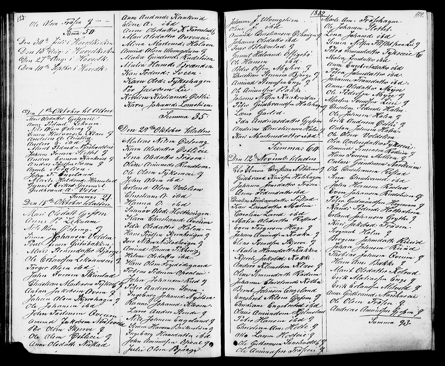 Østre Gausdal prestekontor, SAH/PREST-092/H/Ha/Hab/L0001: Parish register (copy) no. 1, 1863-1893, p. 123-124