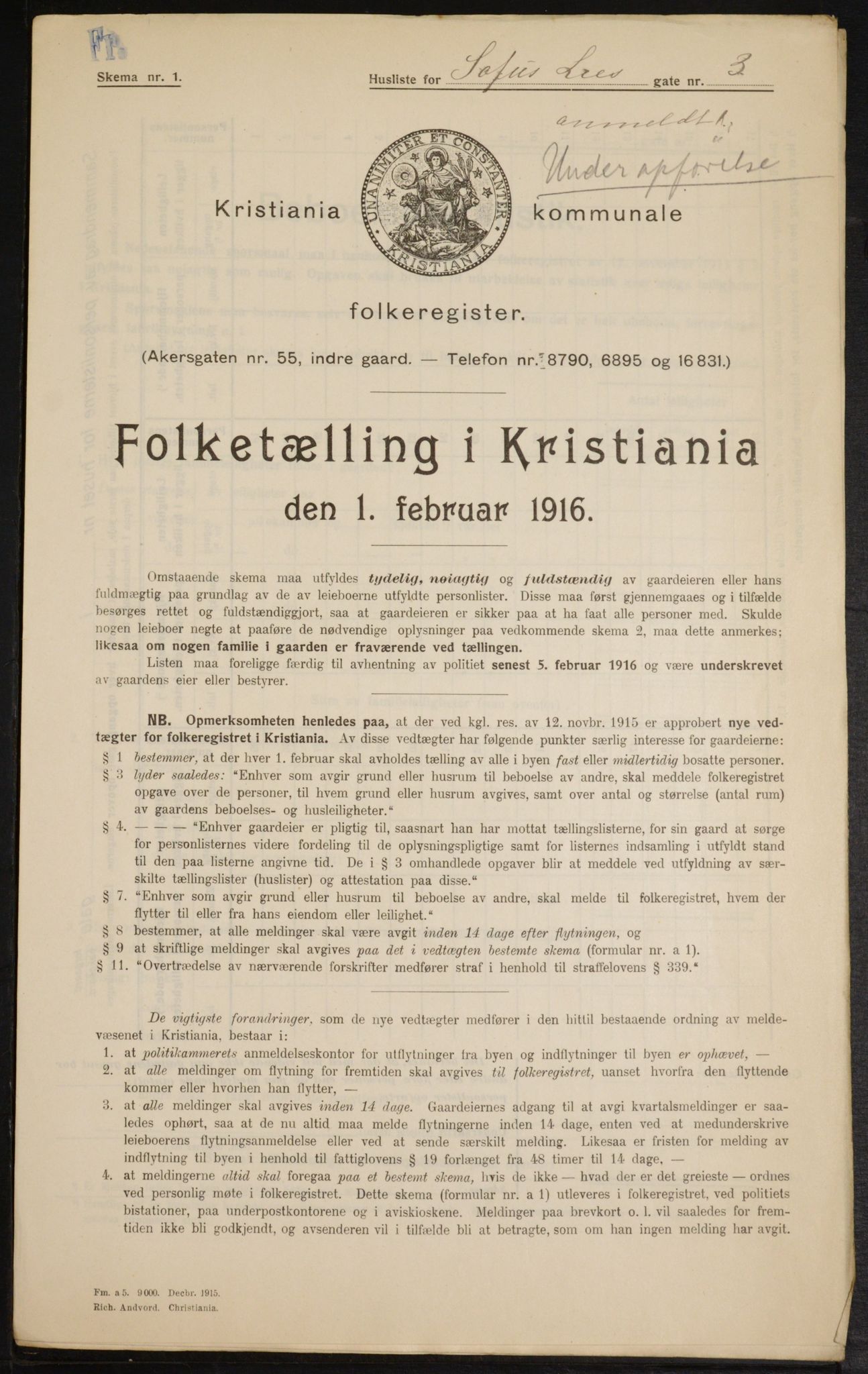 OBA, Municipal Census 1916 for Kristiania, 1916, p. 102263