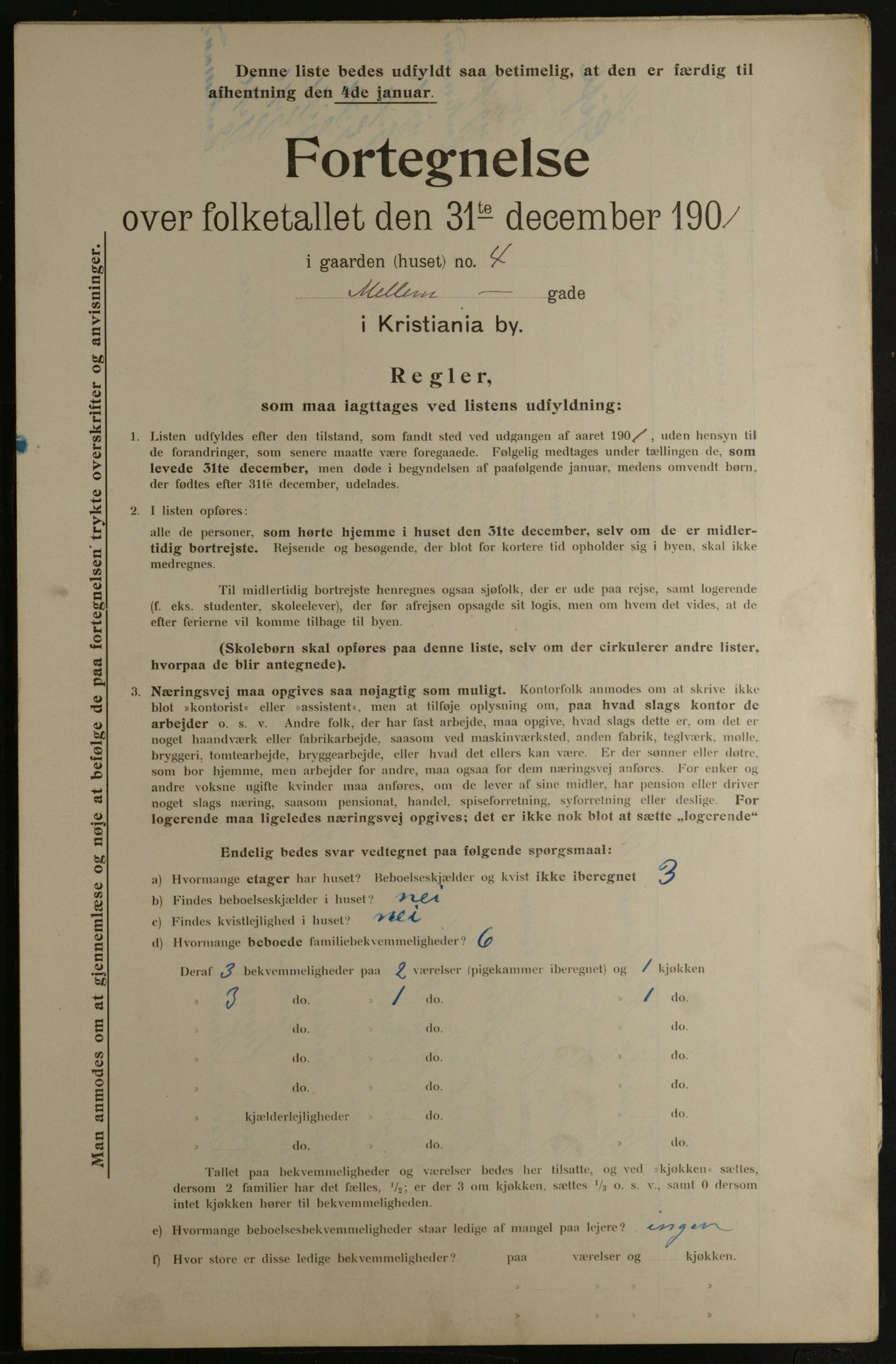 OBA, Municipal Census 1901 for Kristiania, 1901, p. 10014