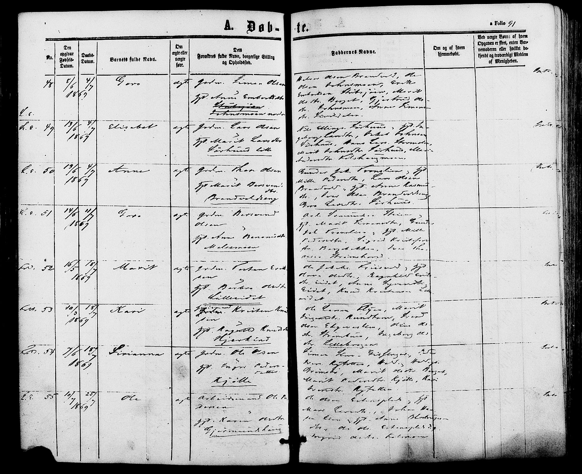 Alvdal prestekontor, AV/SAH-PREST-060/H/Ha/Haa/L0001: Parish register (official) no. 1, 1863-1882, p. 91