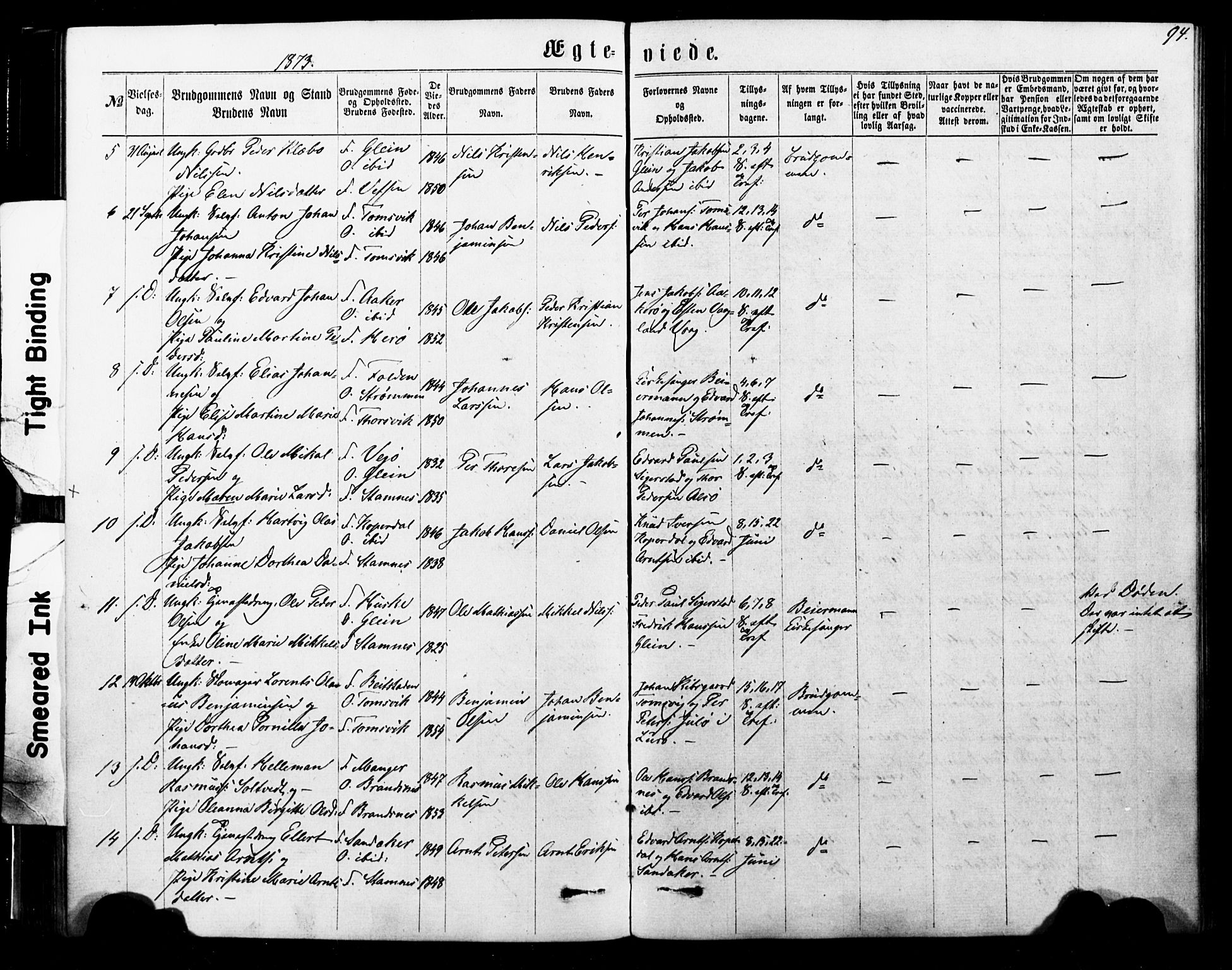 Ministerialprotokoller, klokkerbøker og fødselsregistre - Nordland, AV/SAT-A-1459/835/L0524: Parish register (official) no. 835A02, 1865-1880, p. 94