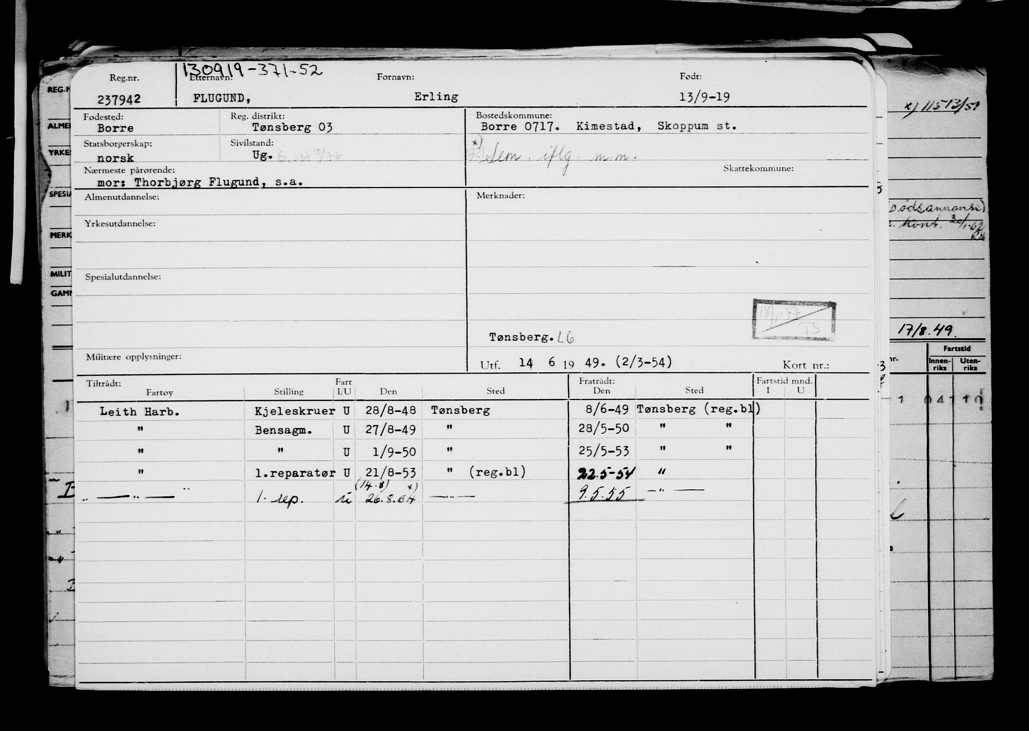 Direktoratet for sjømenn, AV/RA-S-3545/G/Gb/L0171: Hovedkort, 1919, p. 738