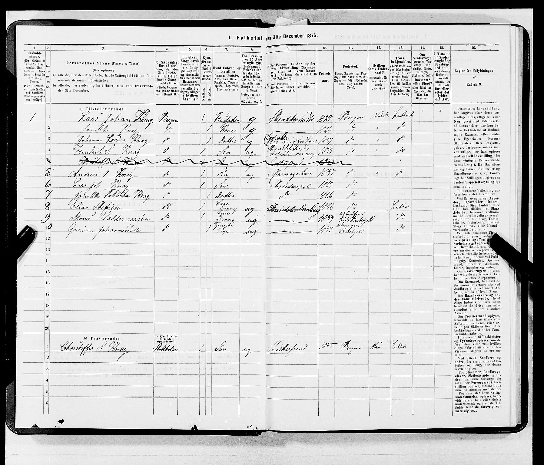 SAB, 1875 census for 1301 Bergen, 1875, p. 3751