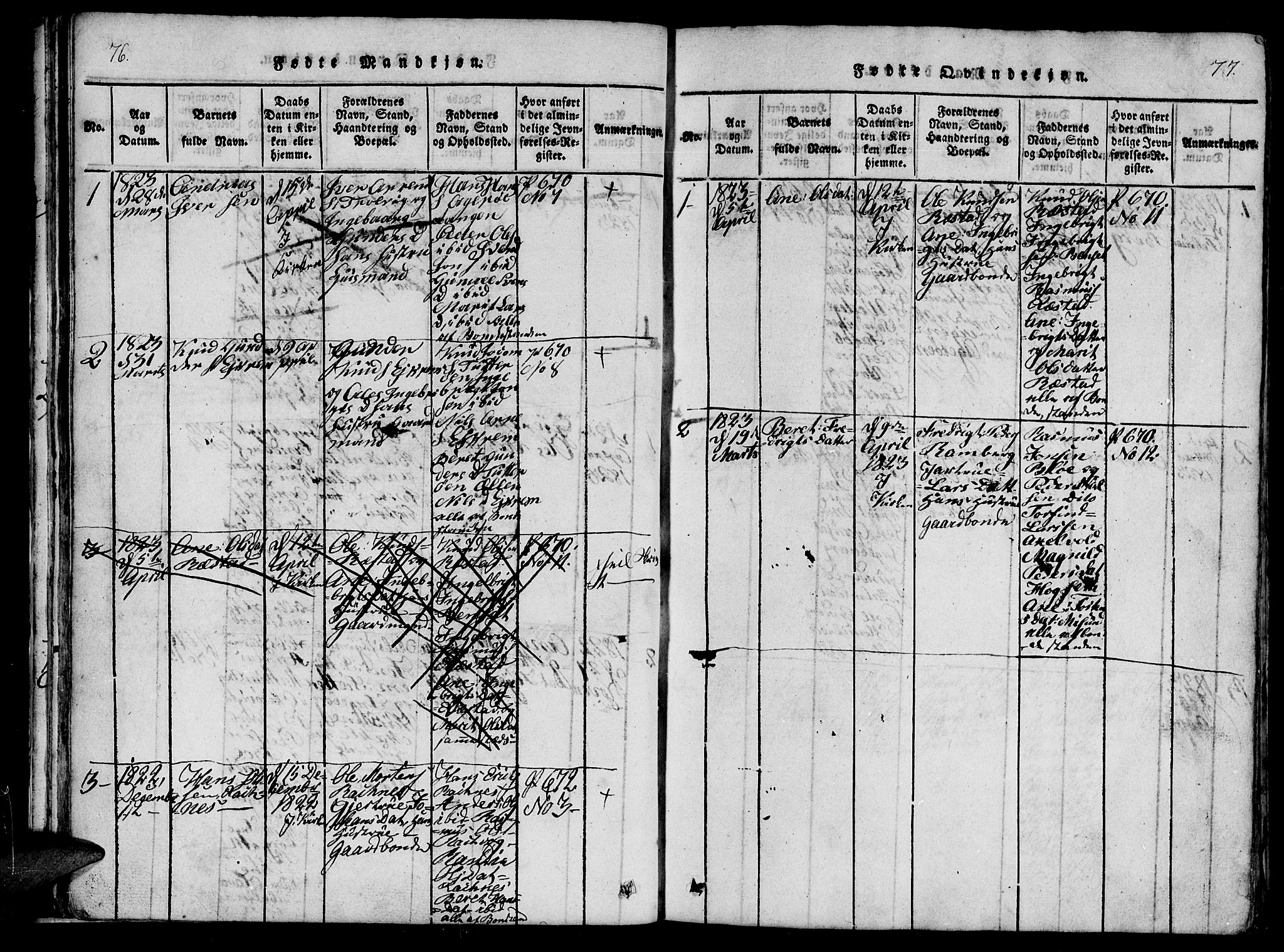 Ministerialprotokoller, klokkerbøker og fødselsregistre - Møre og Romsdal, AV/SAT-A-1454/560/L0718: Parish register (official) no. 560A02, 1817-1844, p. 76-77