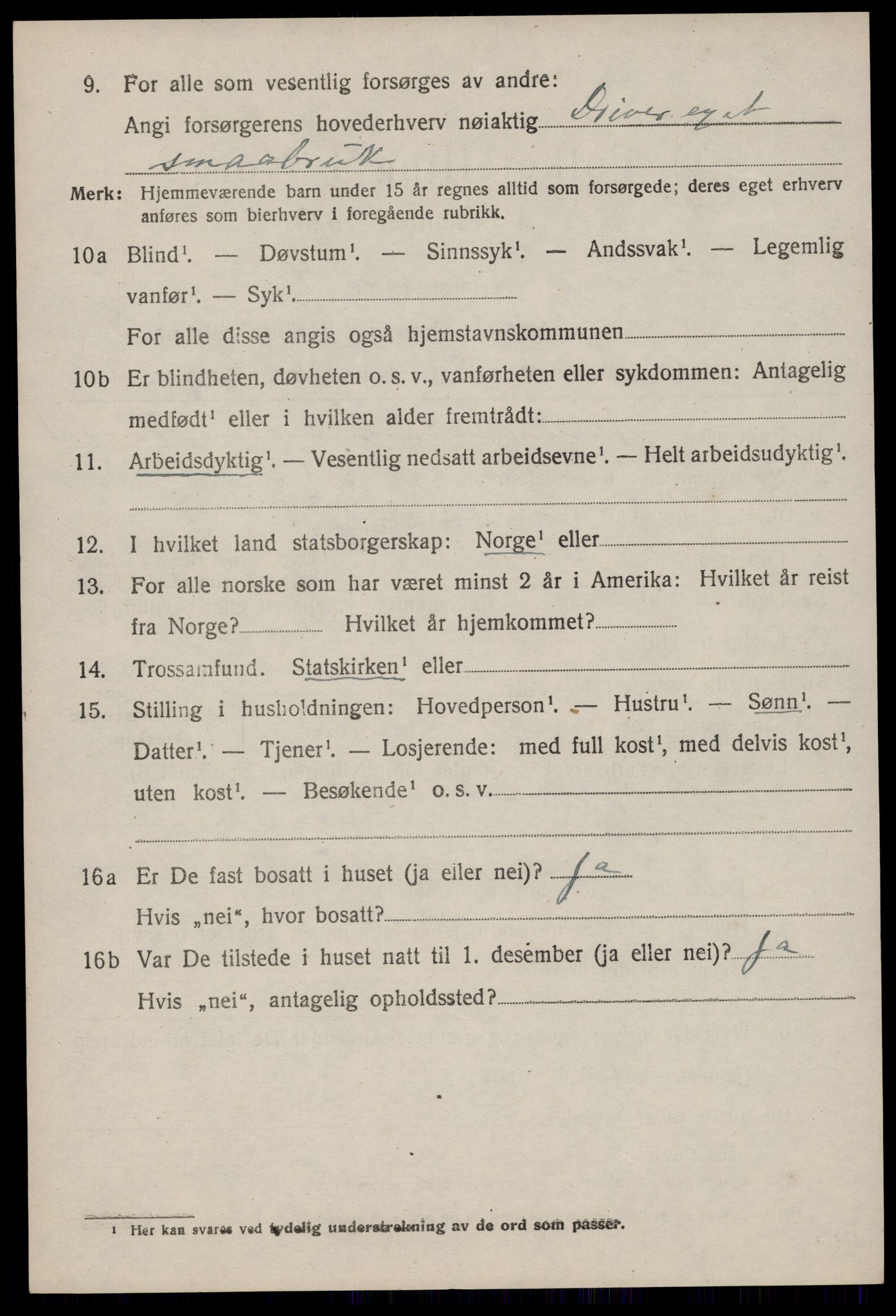 SAKO, 1920 census for Vinje, 1920, p. 2204