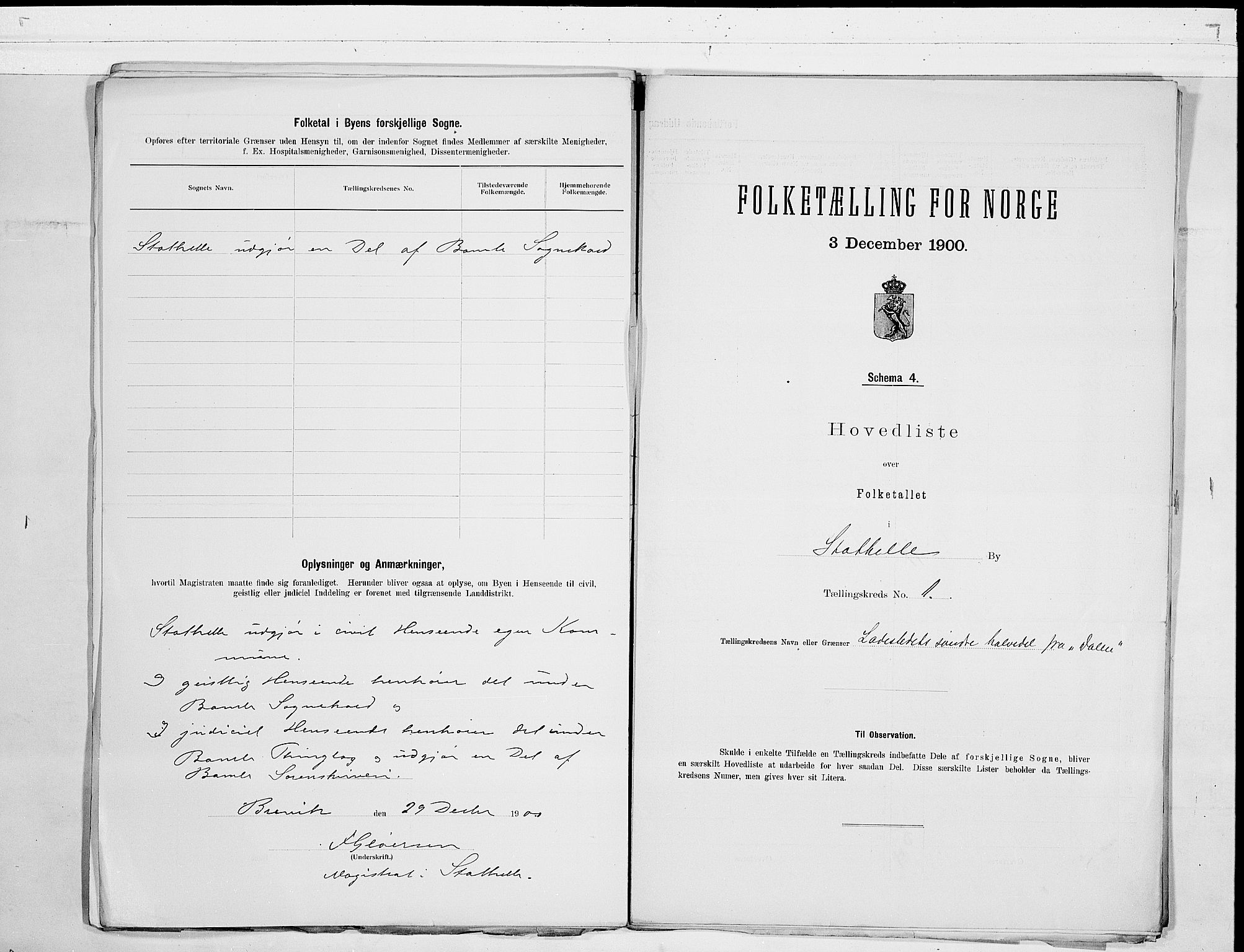 SAKO, 1900 census for Stathelle, 1900, p. 4