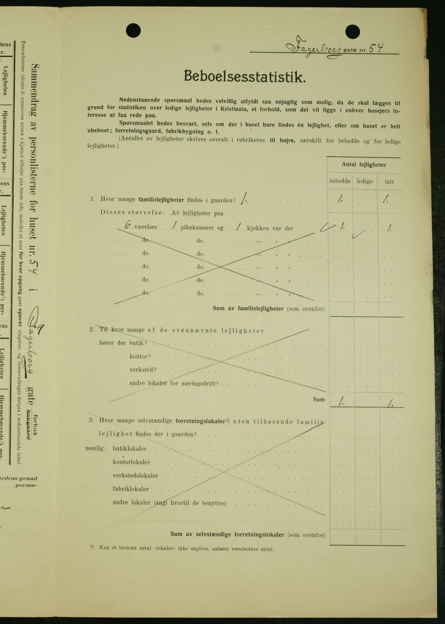 OBA, Municipal Census 1909 for Kristiania, 1909, p. 20795