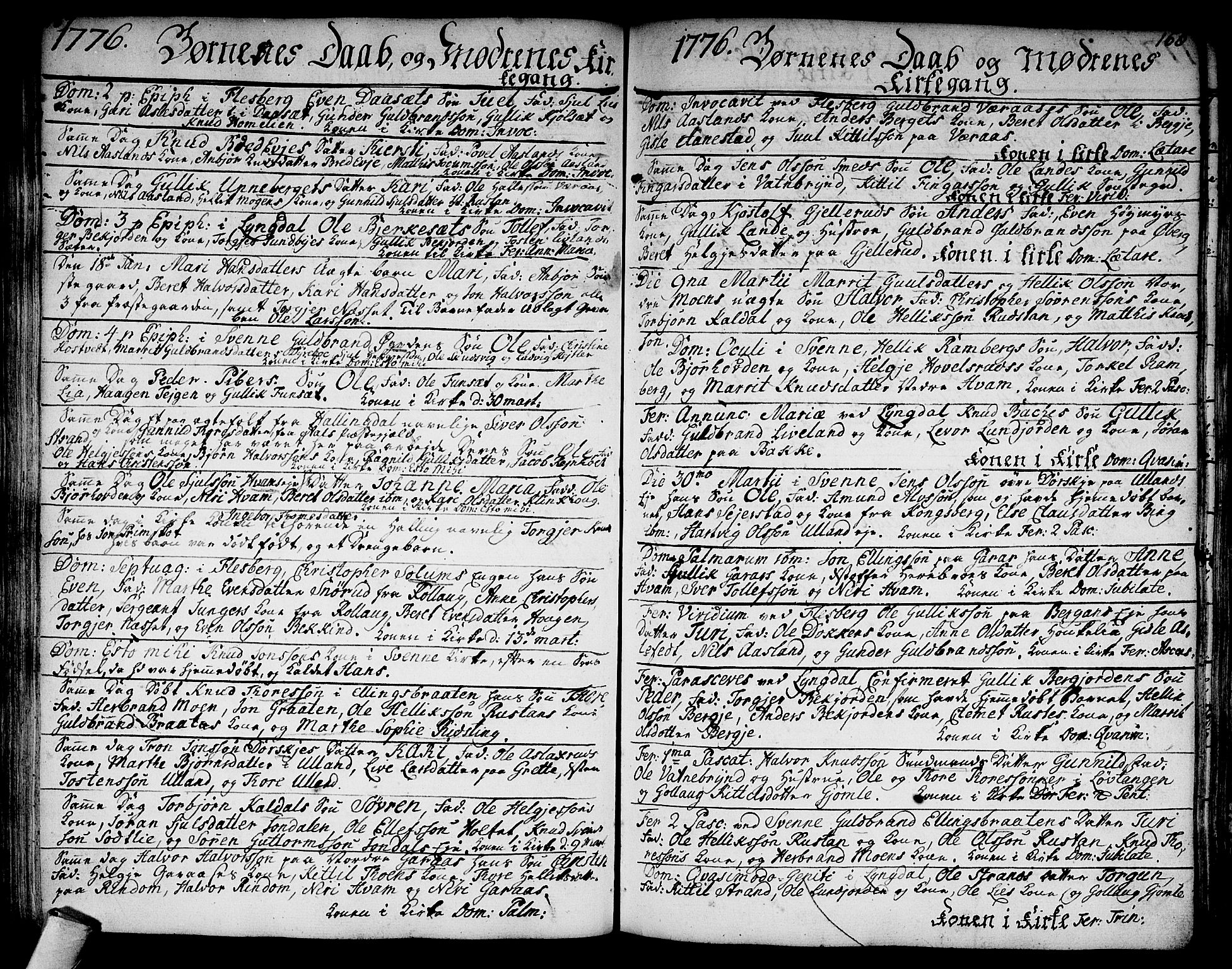 Flesberg kirkebøker, SAKO/A-18/F/Fa/L0003: Parish register (official) no. I 3, 1748-1790, p. 167-168