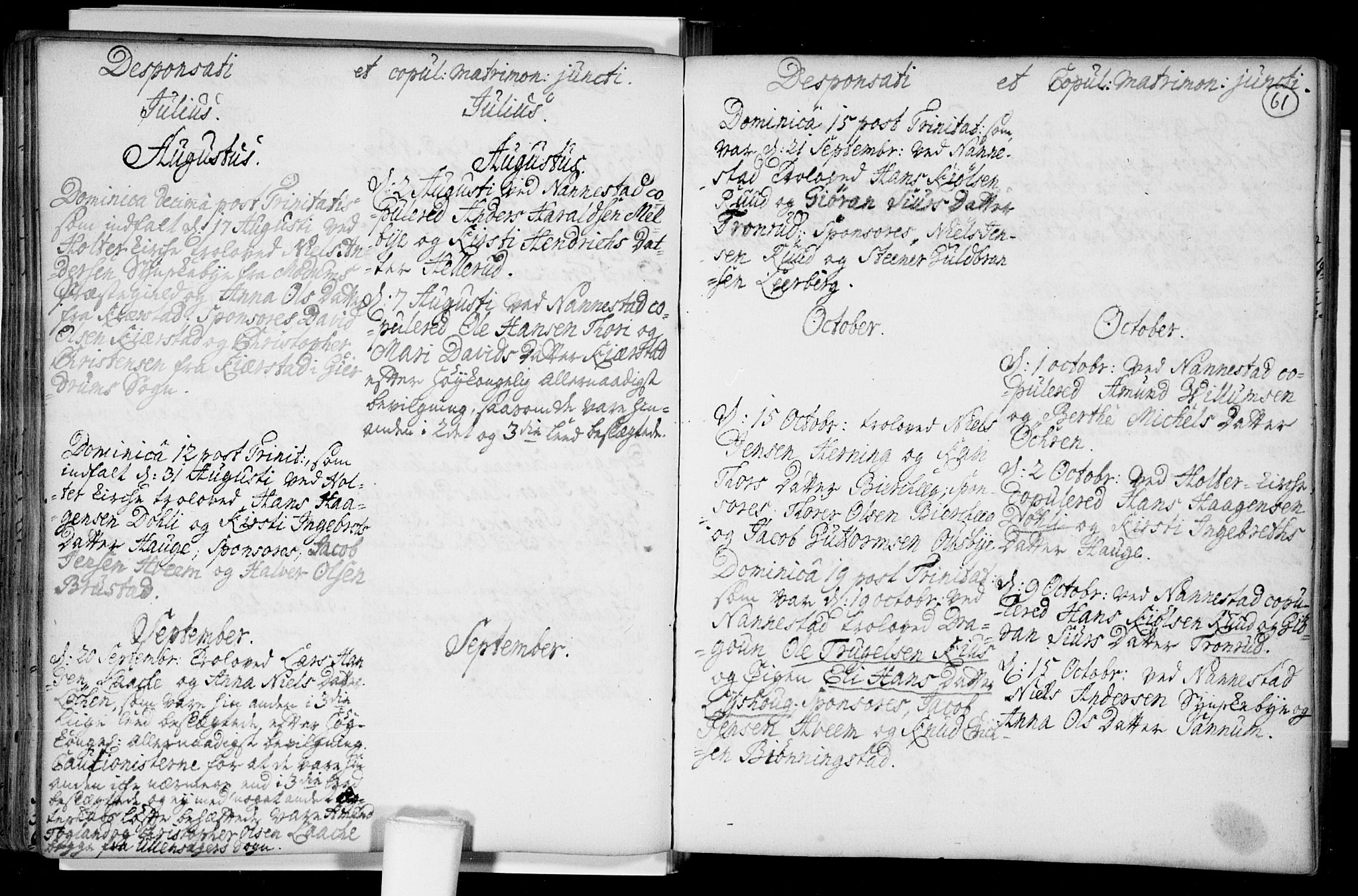 Nannestad prestekontor Kirkebøker, AV/SAO-A-10414a/F/Fa/L0005: Parish register (official) no. I 5, 1729-1738, p. 61