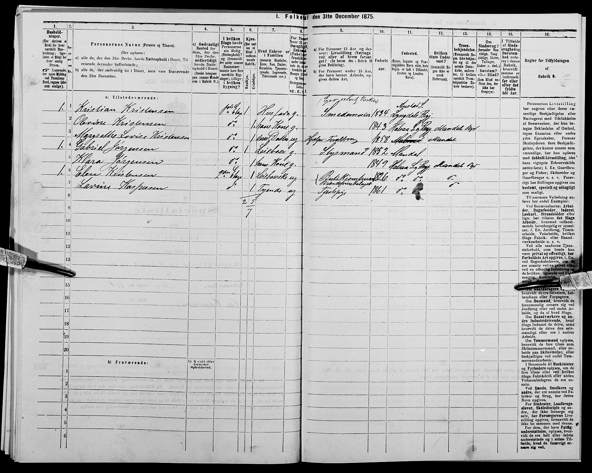 SAK, 1875 census for 1002B Mandal/Mandal, 1875, p. 932