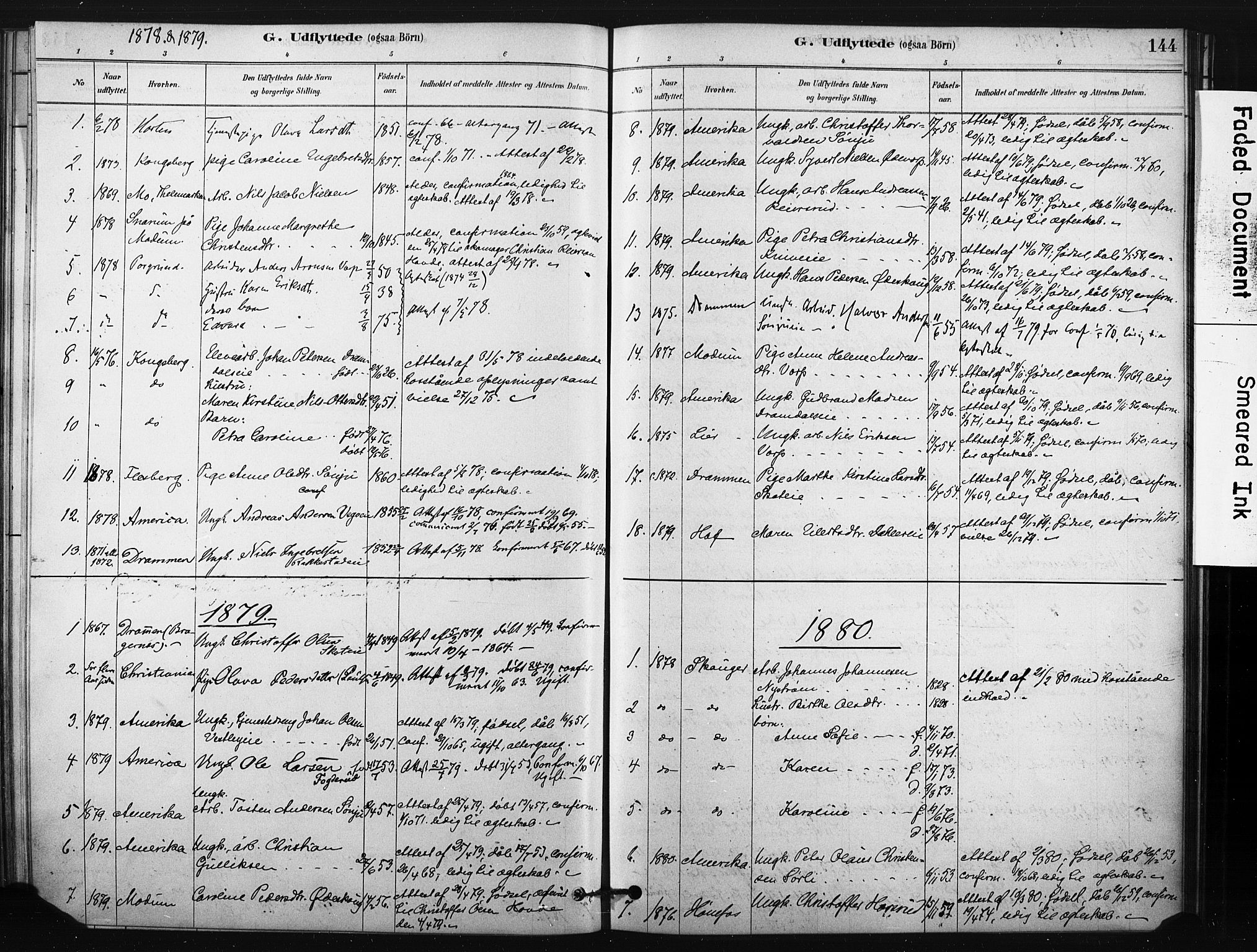 Eiker kirkebøker, SAKO/A-4/F/Fc/L0001: Parish register (official) no. III 1, 1878-1889, p. 144