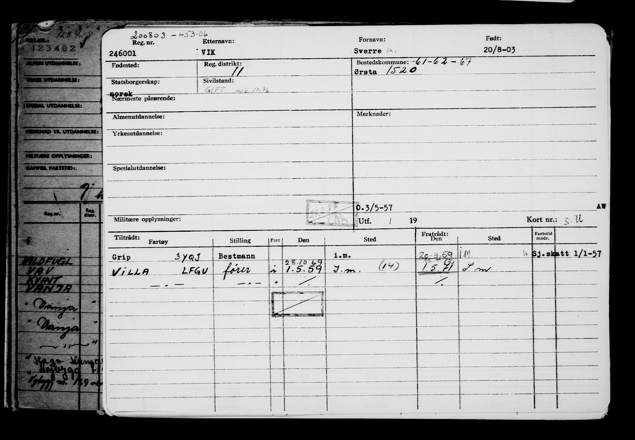 Direktoratet for sjømenn, AV/RA-S-3545/G/Gb/L0050: Hovedkort, 1903, p. 233