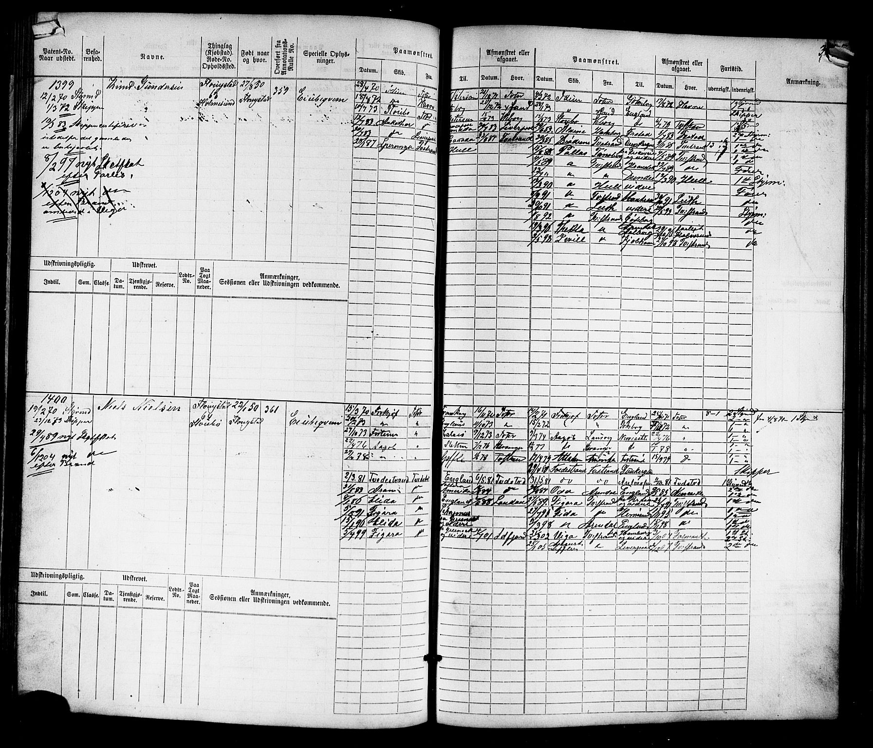 Tvedestrand mønstringskrets, AV/SAK-2031-0011/F/Fb/L0016: Hovedrulle nr 767-1532, U-32, 1869-1910, p. 326