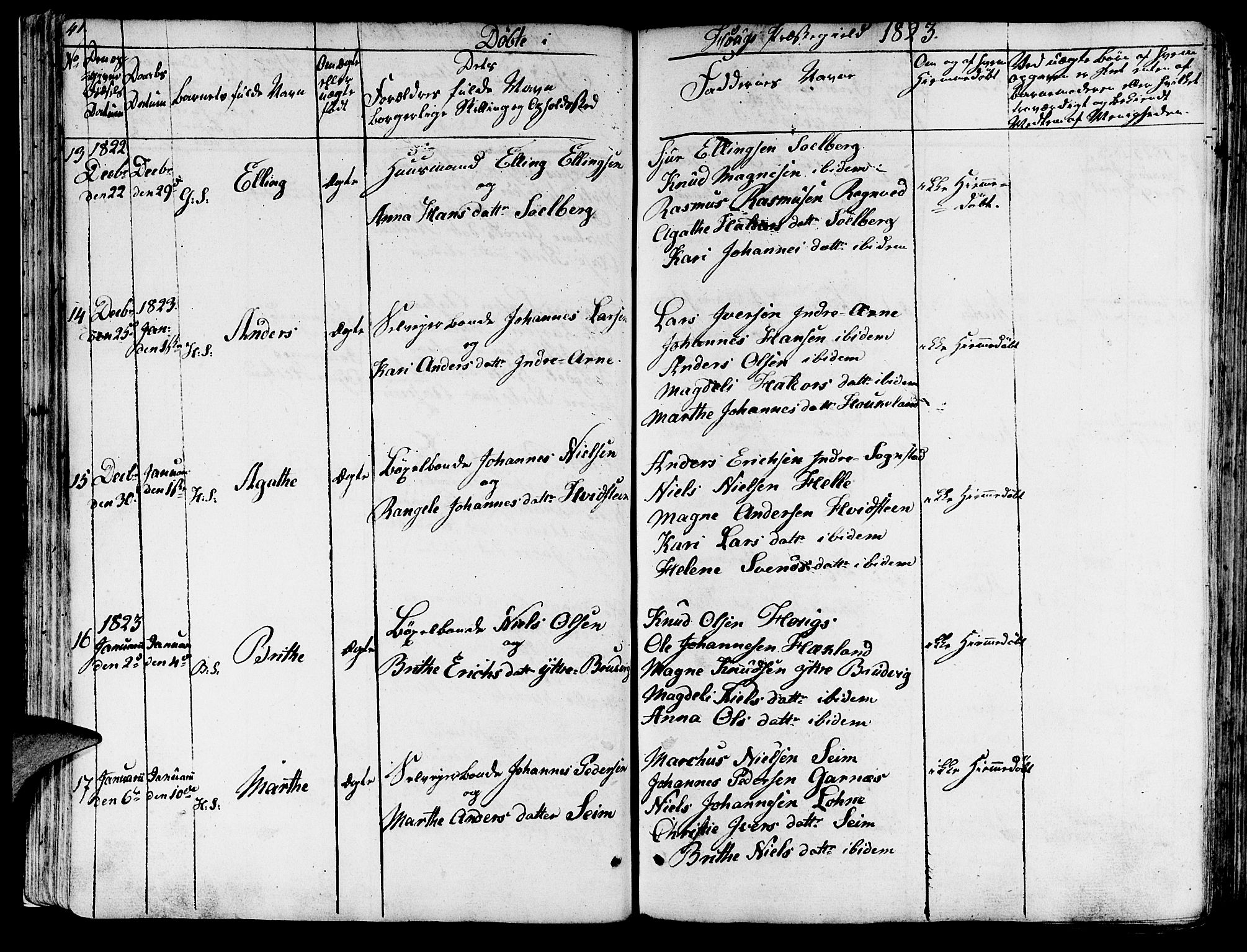 Haus sokneprestembete, SAB/A-75601/H/Haa: Parish register (official) no. A 13, 1821-1827, p. 41
