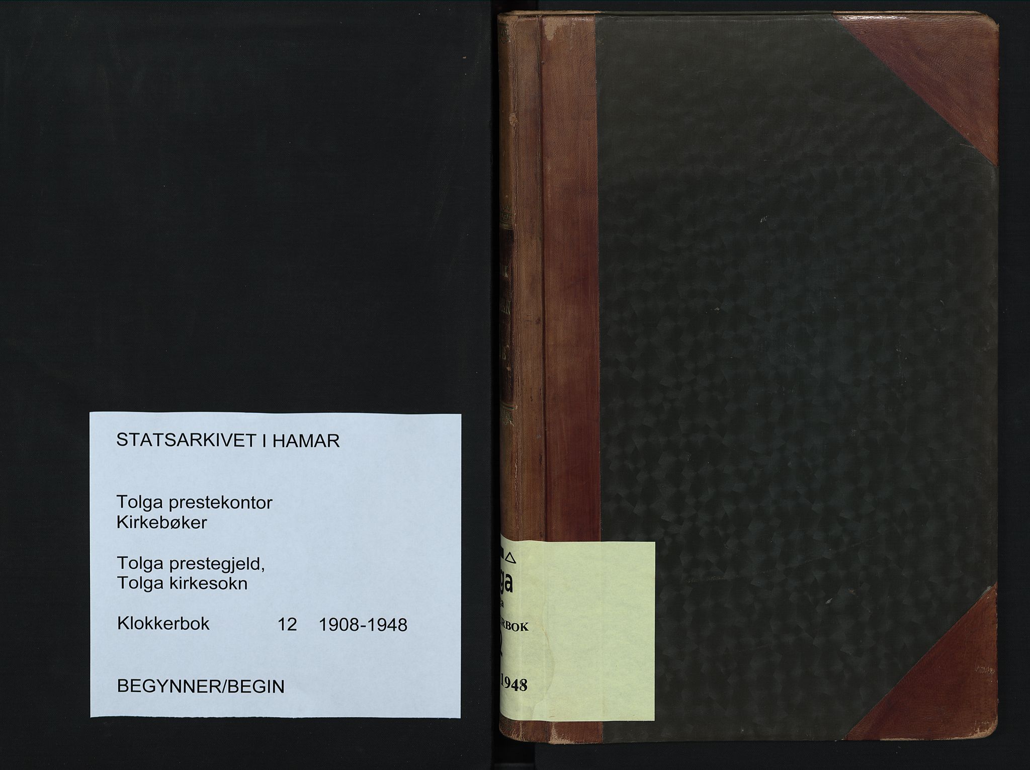 Tolga prestekontor, SAH/PREST-062/L/L0012: Parish register (copy) no. 12, 1908-1948