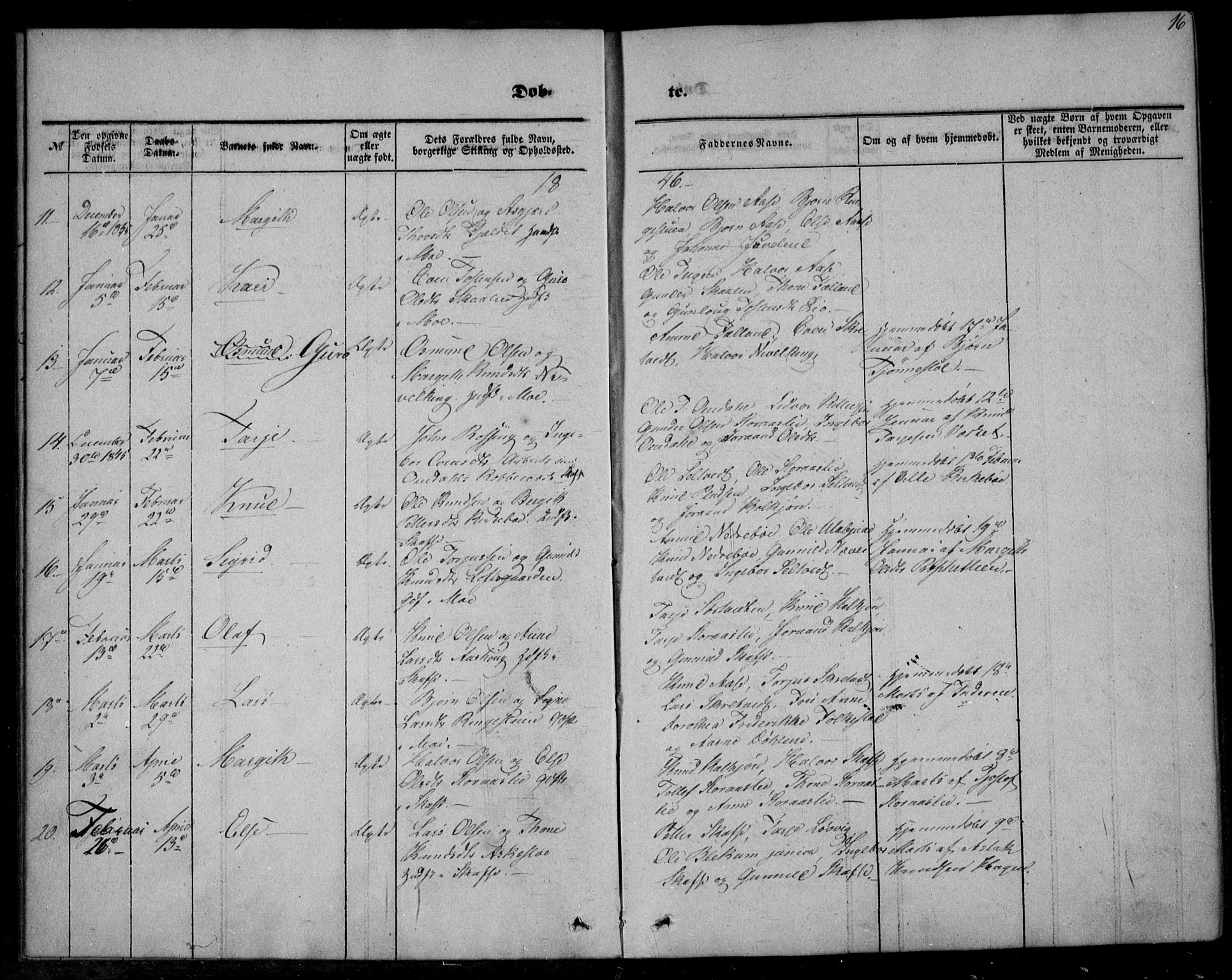 Mo kirkebøker, SAKO/A-286/F/Fa/L0005: Parish register (official) no. I 5, 1844-1864, p. 16