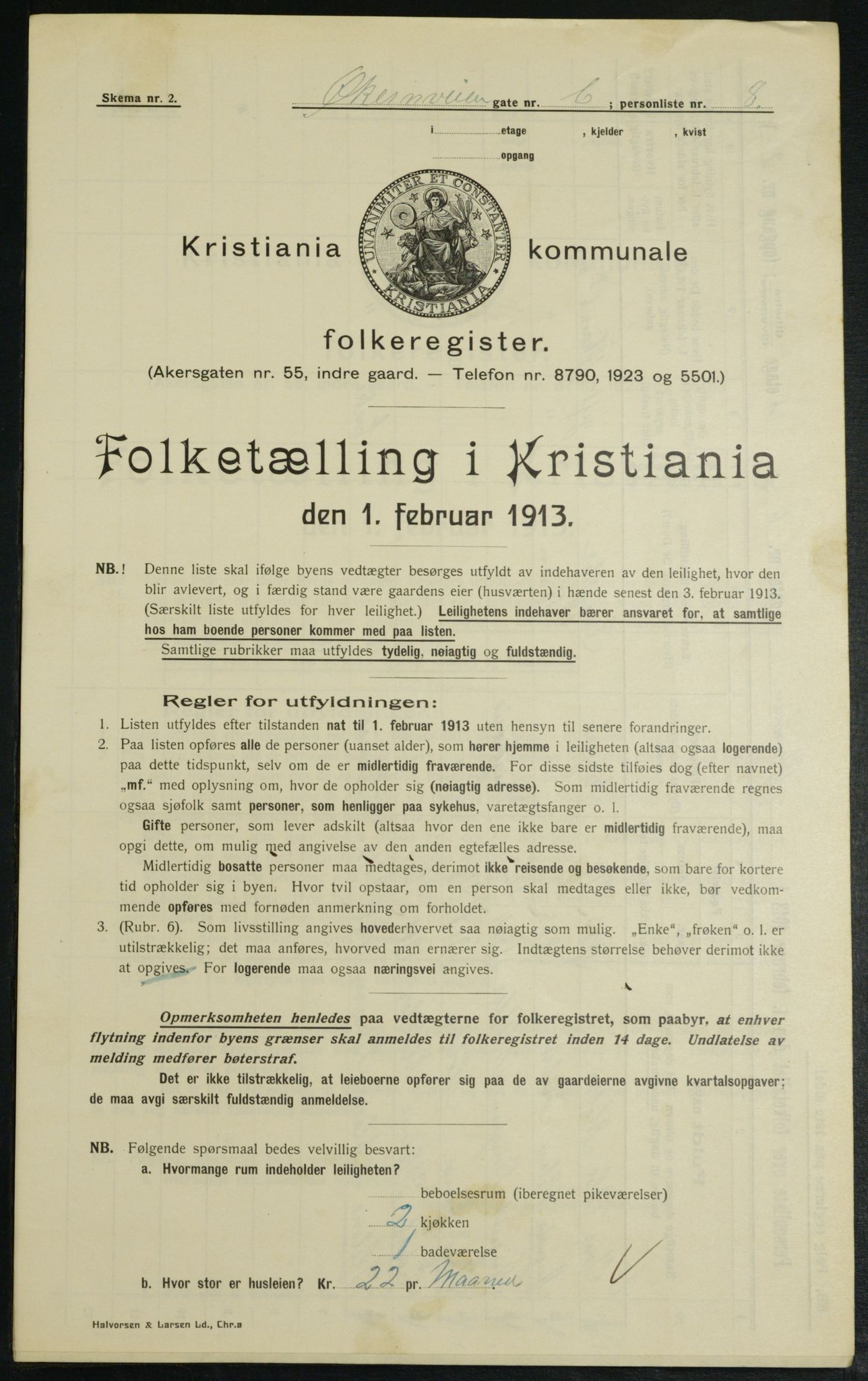 OBA, Municipal Census 1913 for Kristiania, 1913, p. 128678