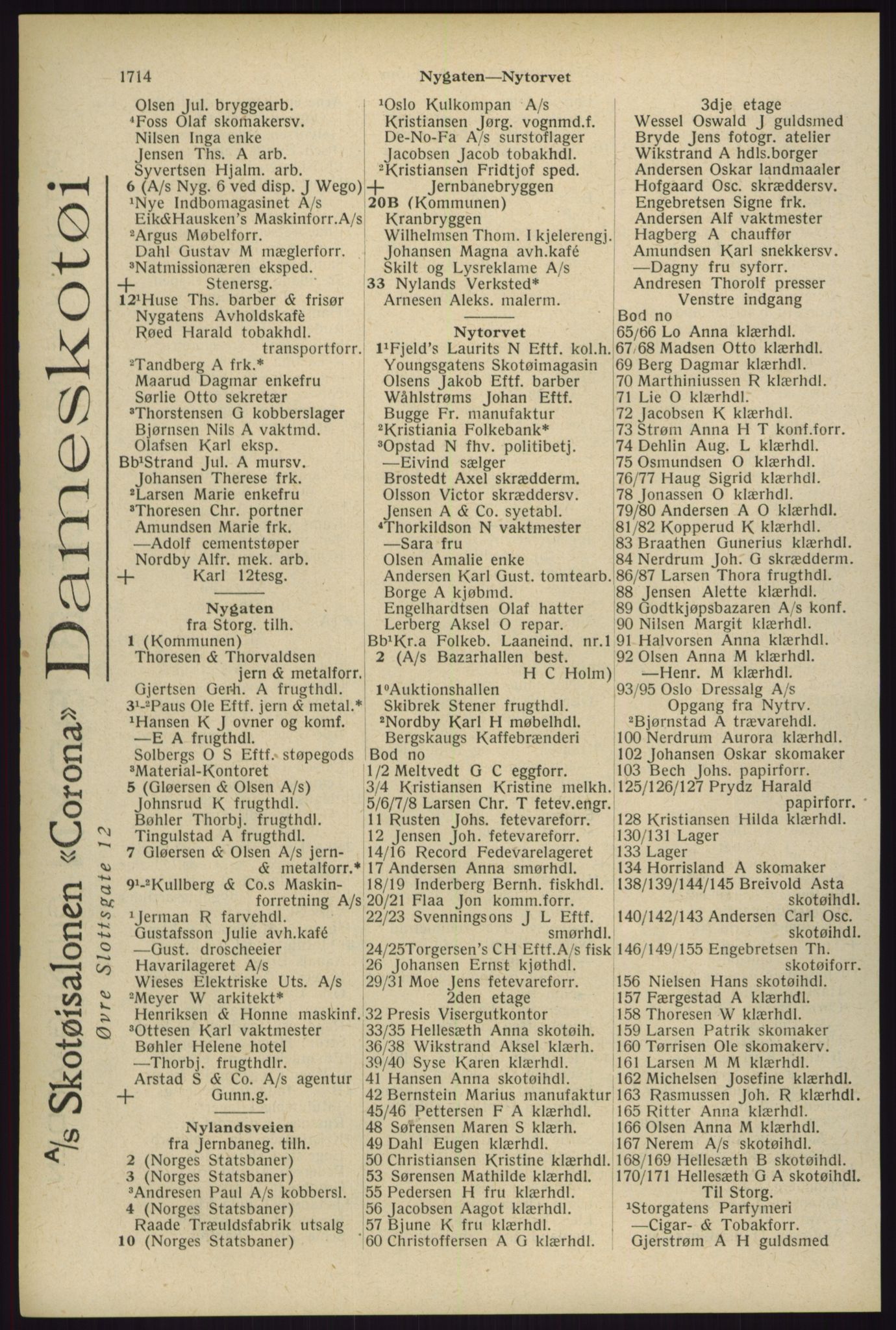 Kristiania/Oslo adressebok, PUBL/-, 1929, p. 1714