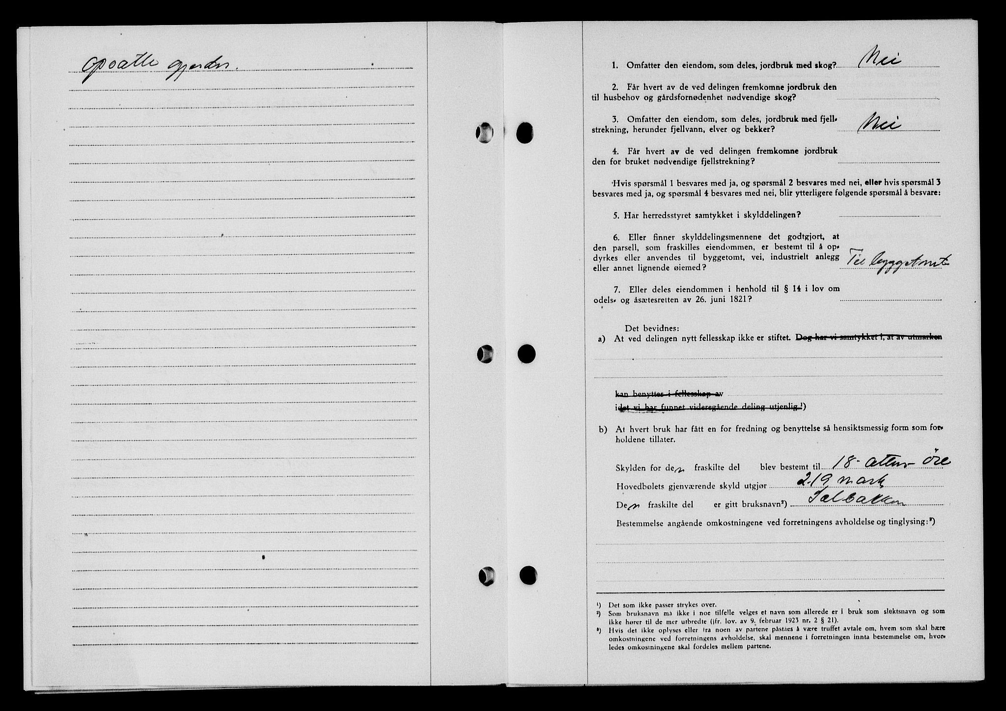 Flekkefjord sorenskriveri, SAK/1221-0001/G/Gb/Gba/L0059: Mortgage book no. A-7, 1944-1945, Diary no: : 338/1944