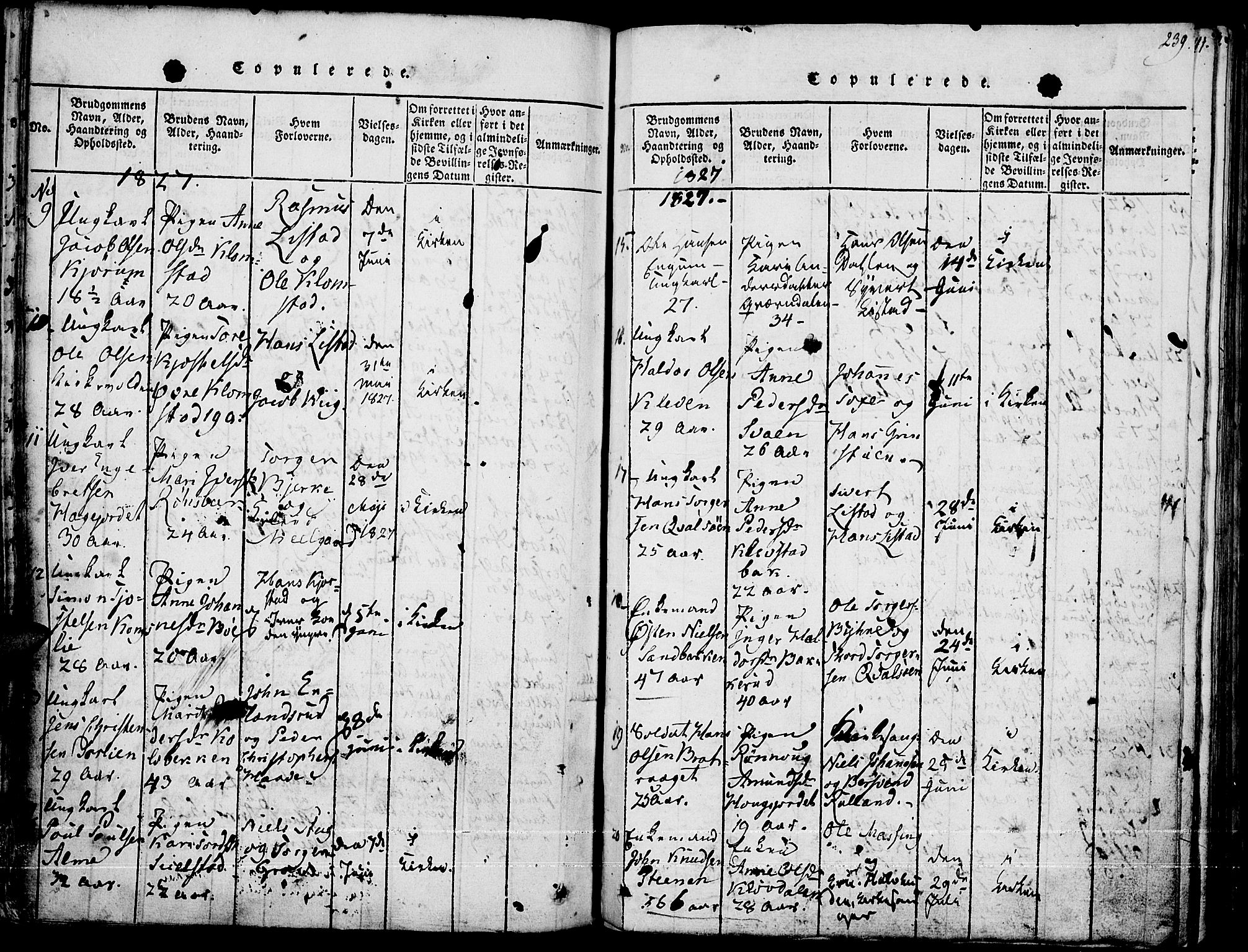 Fron prestekontor, SAH/PREST-078/H/Ha/Haa/L0002: Parish register (official) no. 2, 1816-1827, p. 239