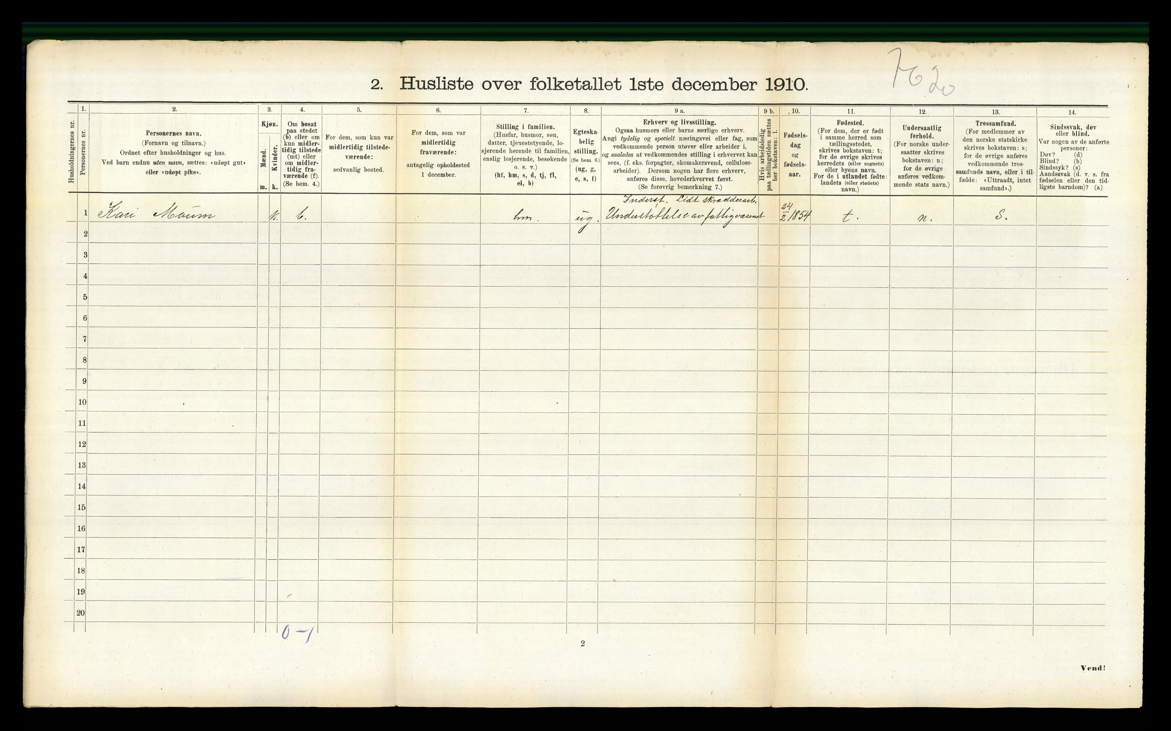 RA, 1910 census for Horg, 1910, p. 599