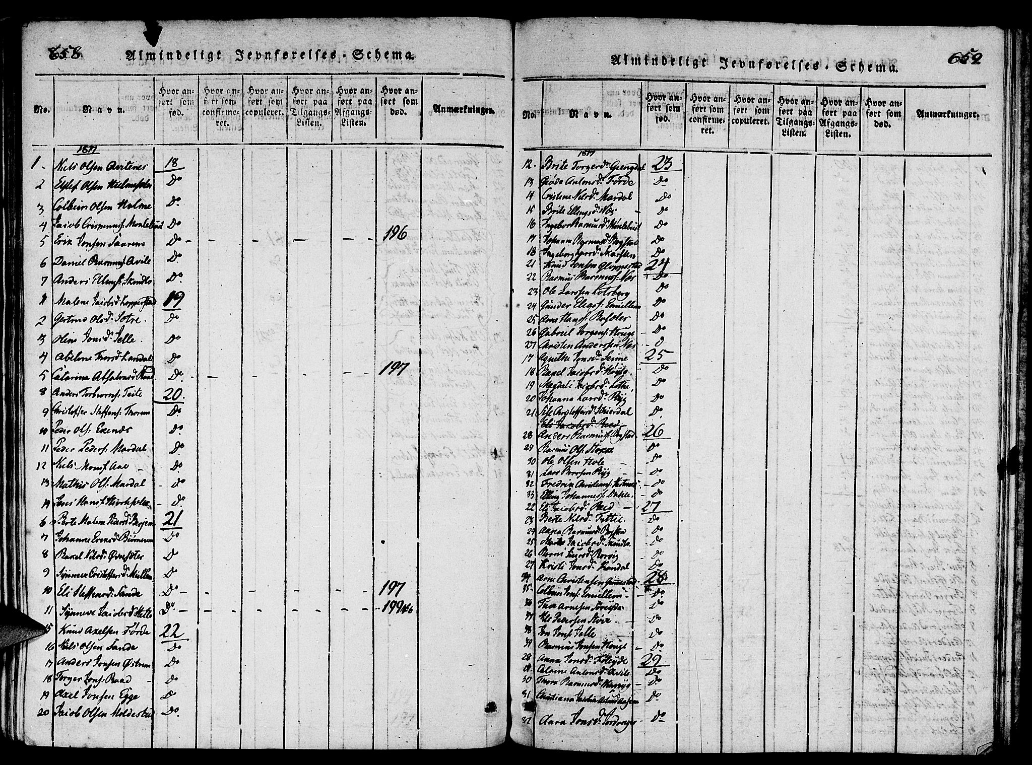 Gloppen sokneprestembete, SAB/A-80101/H/Haa/Haaa/L0006: Parish register (official) no. A 6, 1816-1826, p. 658-659
